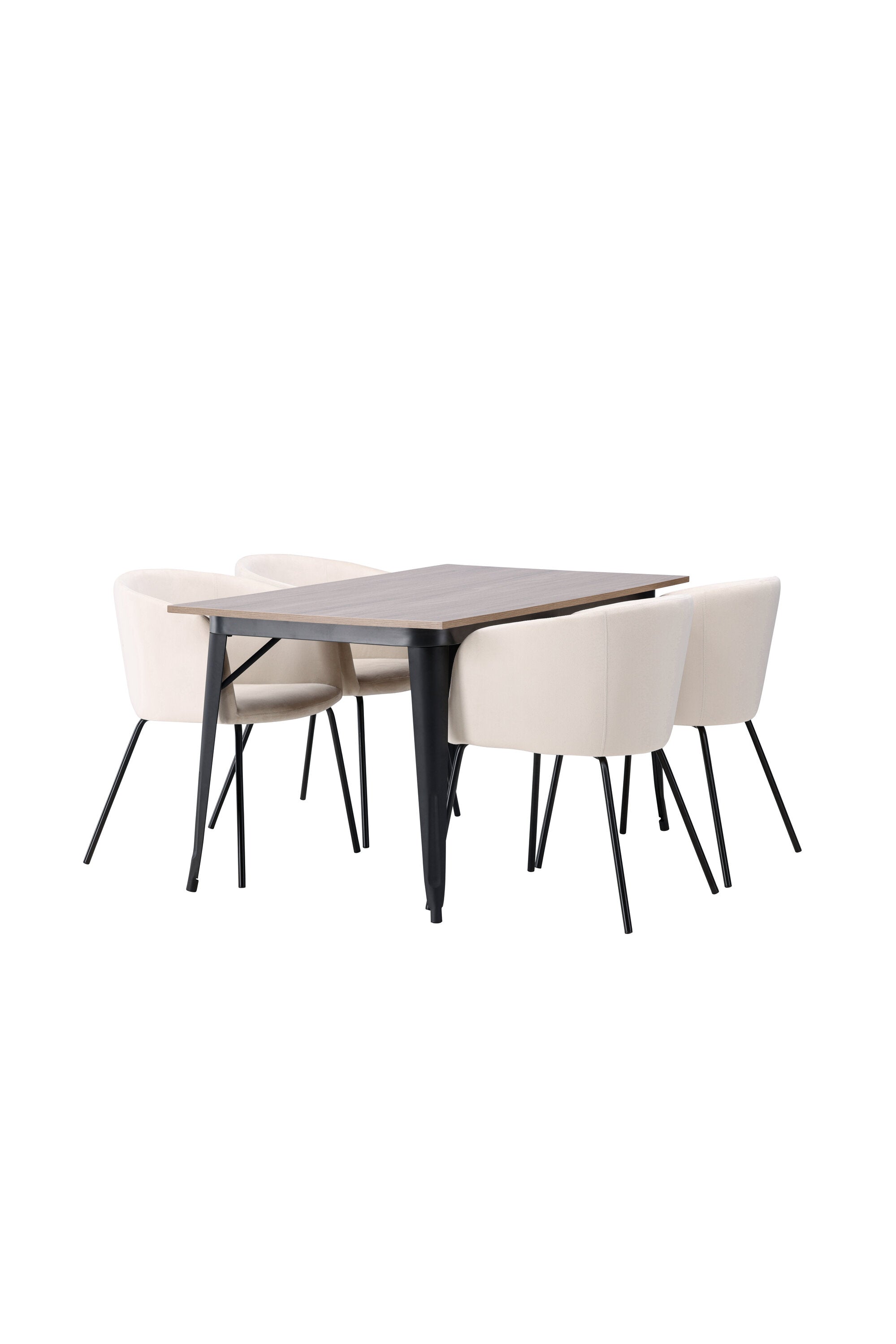 Tempe Esszimmerset + Berit 140cm/4St. in Beige, Schwarz präsentiert im Onlineshop von KAQTU Design AG. Esszimmerset ist von Venture Home