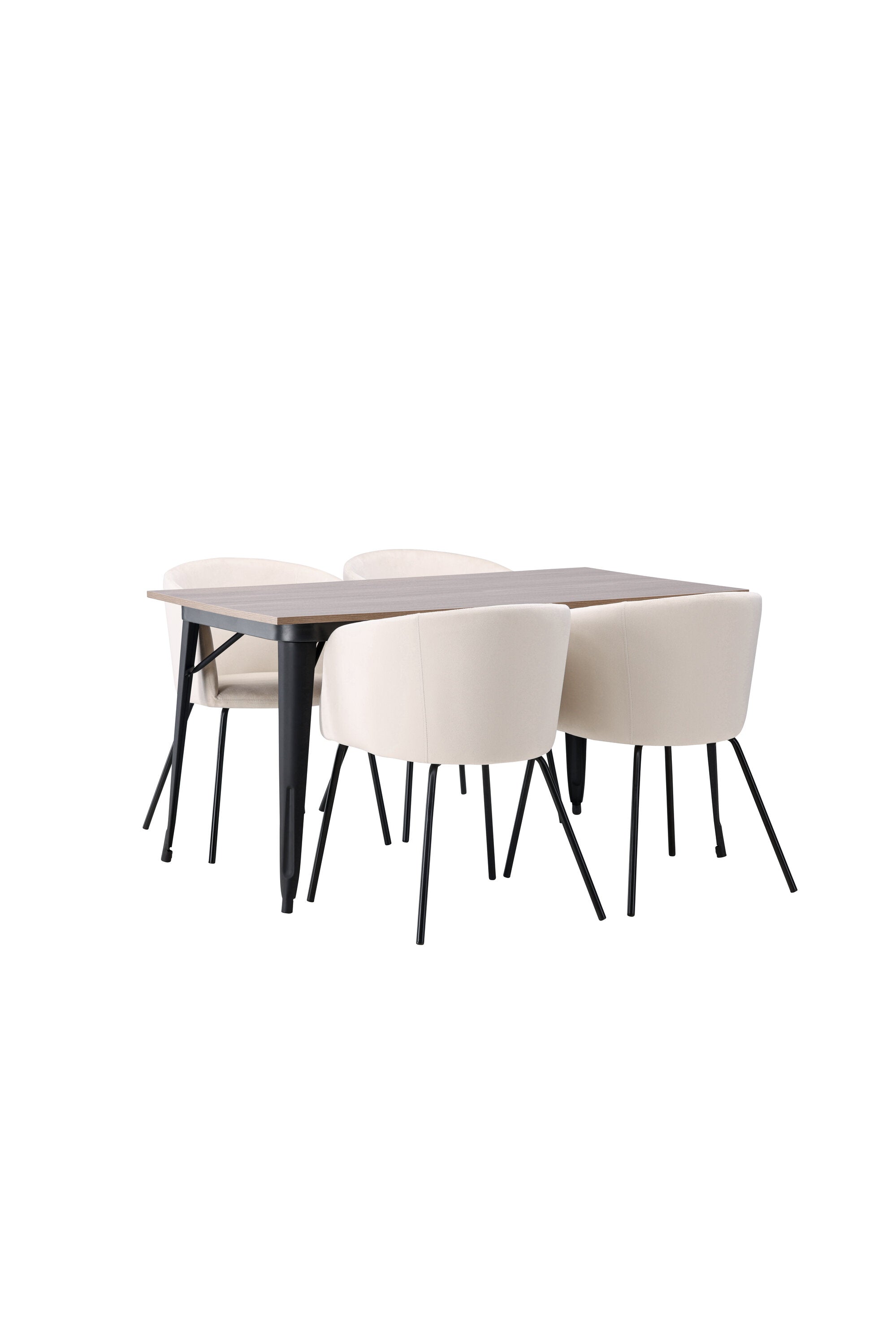 Tempe Esszimmerset + Berit 140cm/4St. in Beige, Schwarz präsentiert im Onlineshop von KAQTU Design AG. Esszimmerset ist von Venture Home