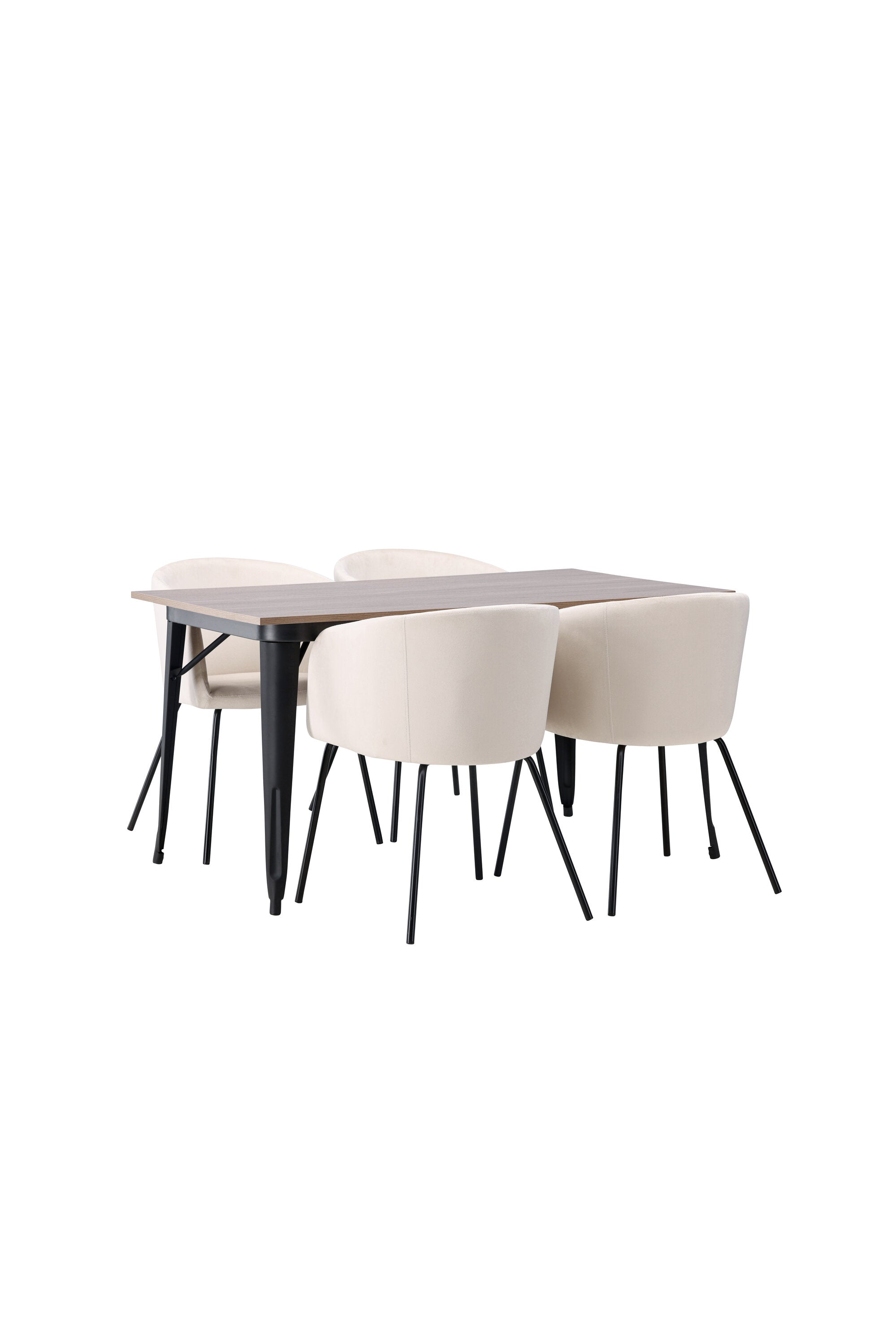 Tempe Esszimmerset + Berit 140cm/4St. in Beige, Schwarz präsentiert im Onlineshop von KAQTU Design AG. Esszimmerset ist von Venture Home