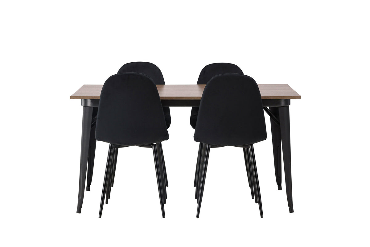 Tempe Esszimmerset + Polar 140cm/4St. in Schwarz präsentiert im Onlineshop von KAQTU Design AG. Esszimmerset ist von Venture Home