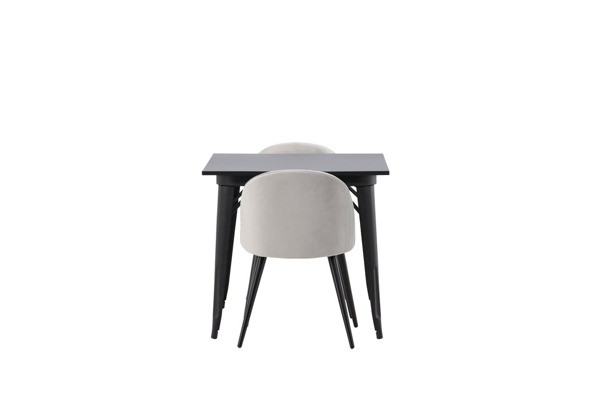 Tempe Esszimmerset + Velvet 80cm/2St. in Schwarzgrau präsentiert im Onlineshop von KAQTU Design AG. Esszimmerset ist von Venture Home