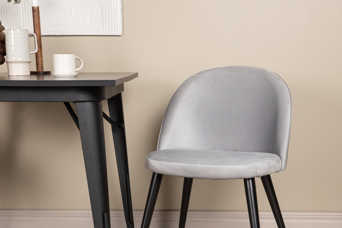 Tempe Esszimmerset + Velvet 80cm/2St. in Schwarzgrau präsentiert im Onlineshop von KAQTU Design AG. Esszimmerset ist von Venture Home