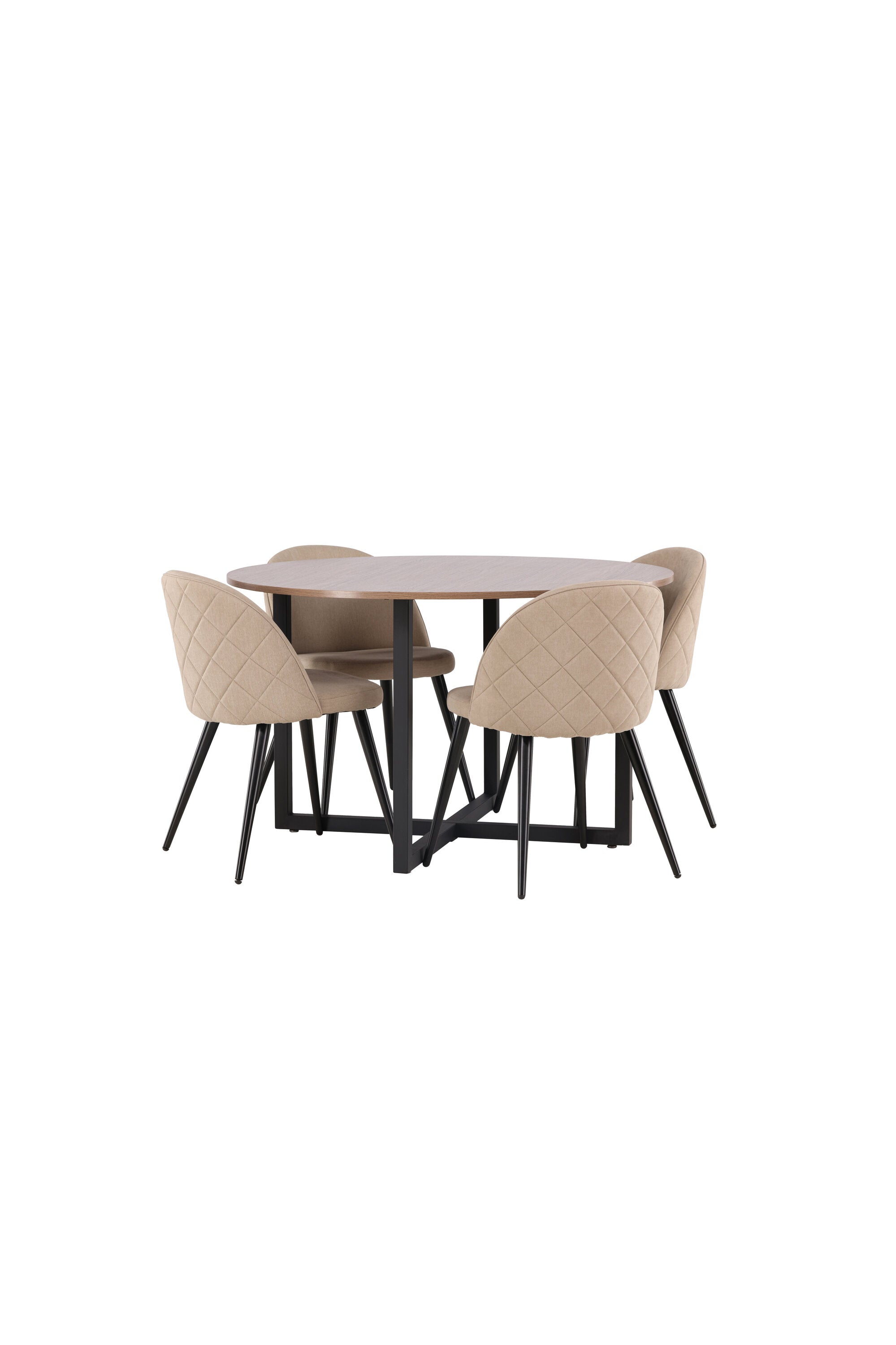 Durango Esszimmerset + Velvet ⌀120cm/4St. in Beige, Schwarz präsentiert im Onlineshop von KAQTU Design AG. Esszimmerset ist von Venture Home