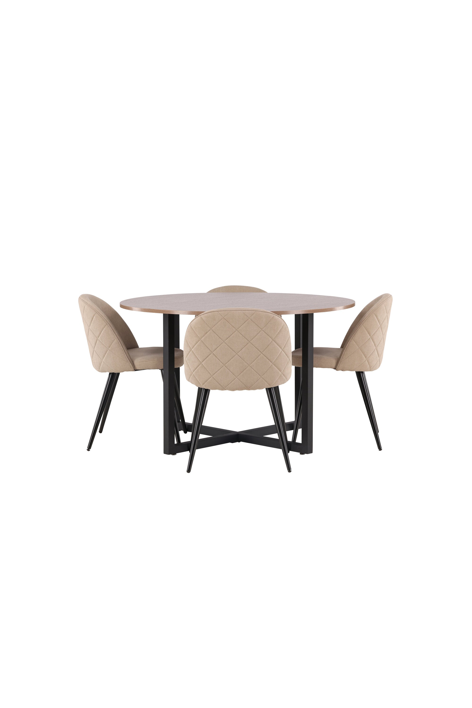 Durango Esszimmerset + Velvet ⌀120cm/4St. in Beige, Schwarz präsentiert im Onlineshop von KAQTU Design AG. Esszimmerset ist von Venture Home