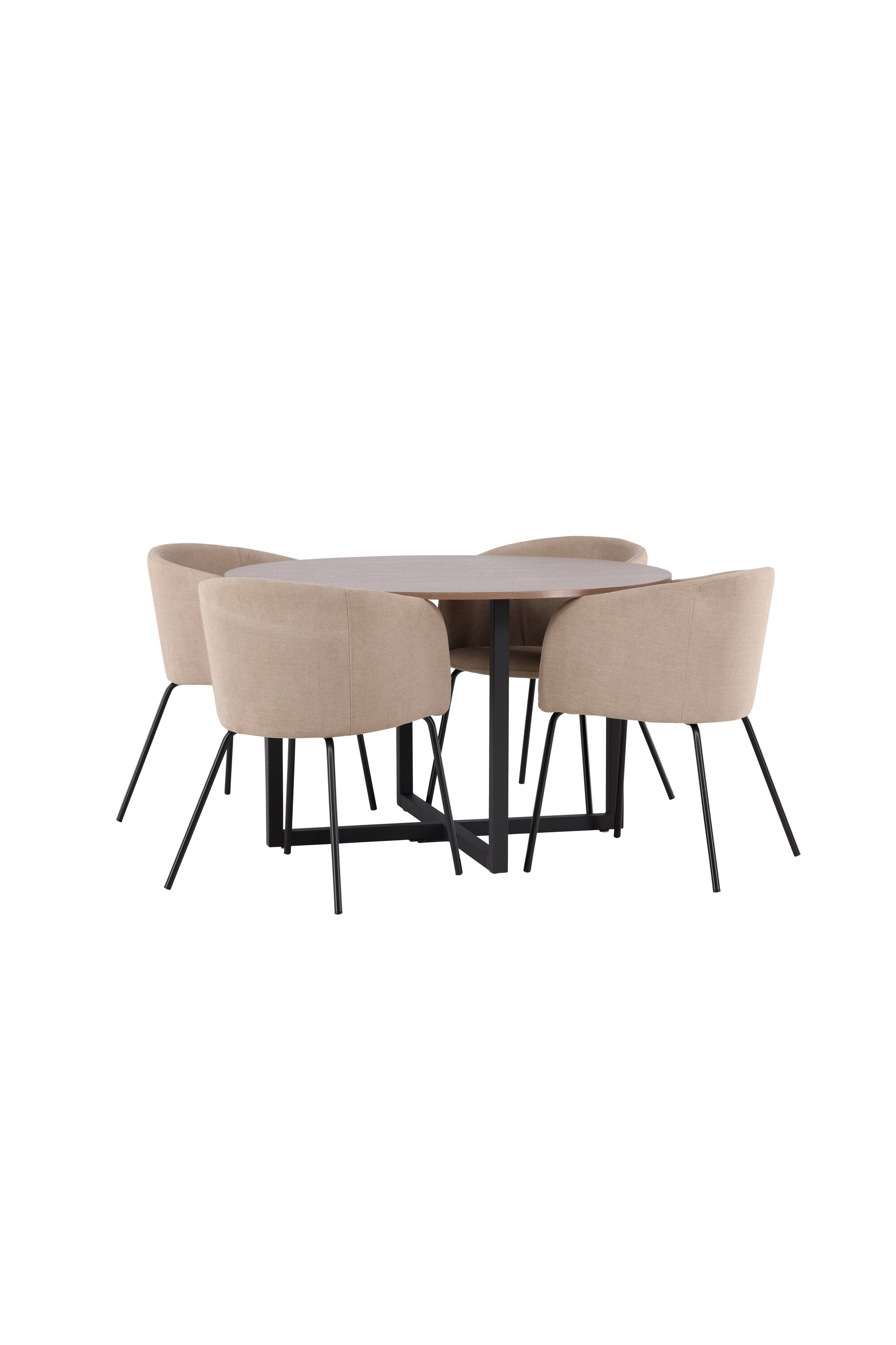 Durango Esszimmerset + Berit ⌀120cm/4St. in Beige, Schwarz präsentiert im Onlineshop von KAQTU Design AG. Esszimmerset ist von Venture Home
