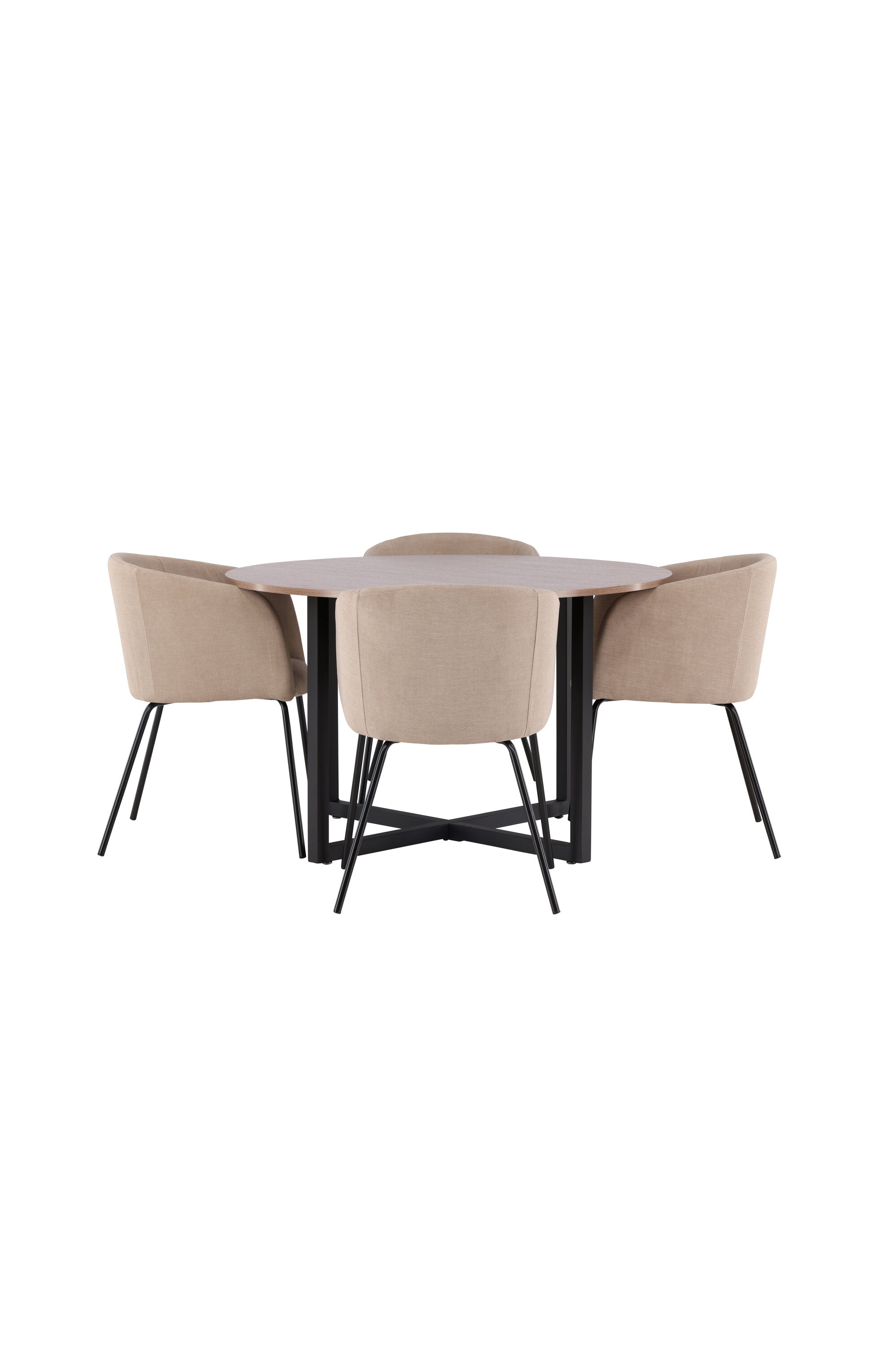 Durango Esszimmerset + Berit ⌀120cm/4St. in Beige, Schwarz präsentiert im Onlineshop von KAQTU Design AG. Esszimmerset ist von Venture Home