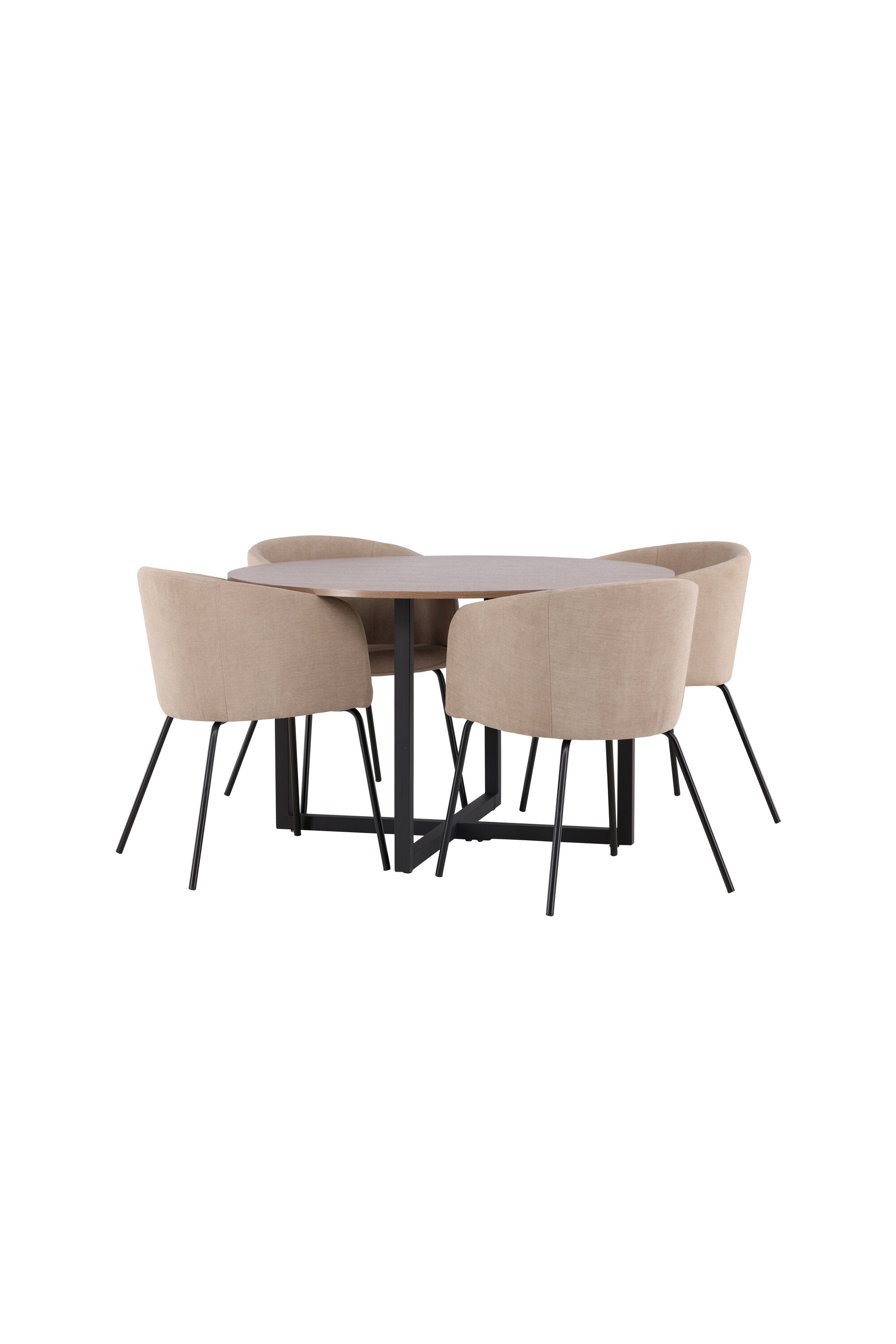 Durango Esszimmerset + Berit ⌀120cm/4St. in Beige, Schwarz präsentiert im Onlineshop von KAQTU Design AG. Esszimmerset ist von Venture Home
