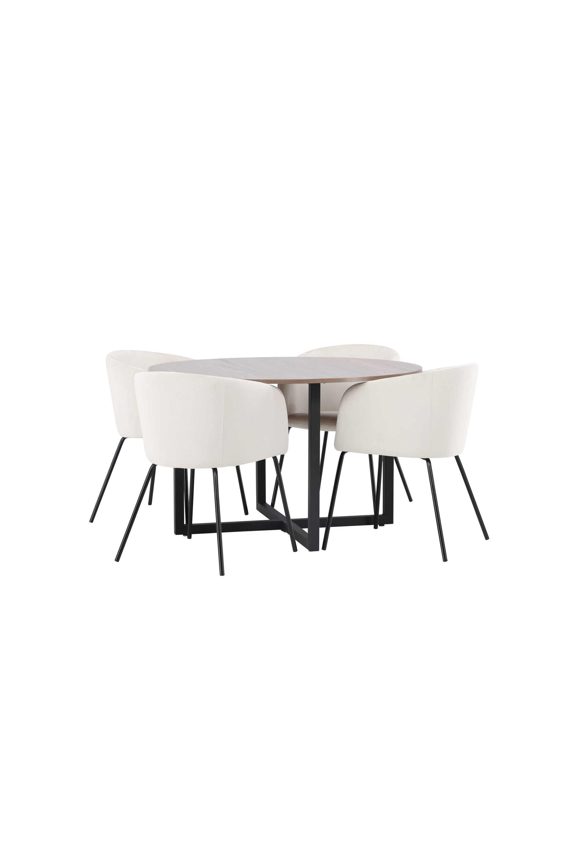 Durango Esszimmerset + Berit ⌀120cm/4St. in Beige, Schwarz präsentiert im Onlineshop von KAQTU Design AG. Esszimmerset ist von Venture Home