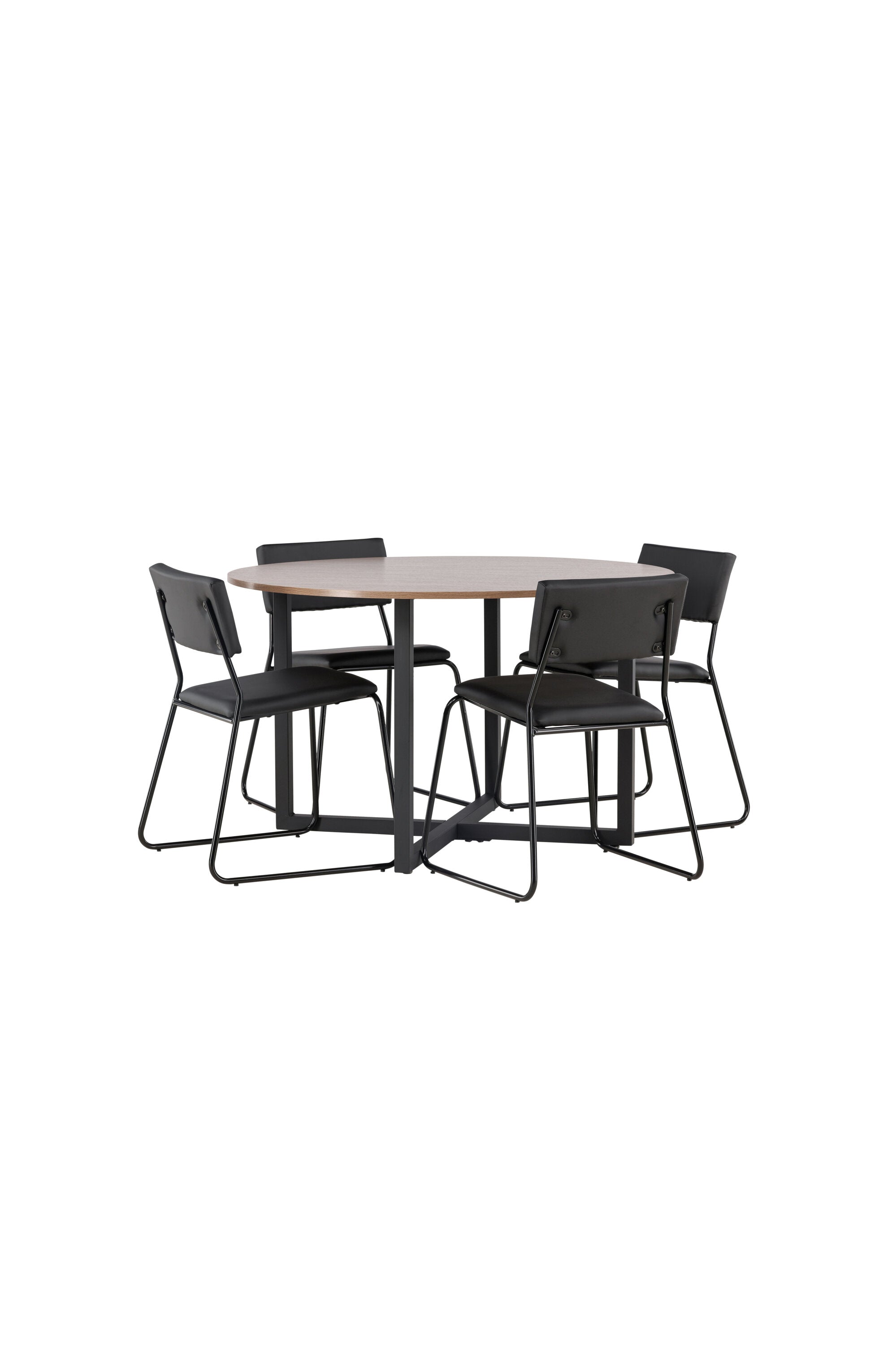 Durango Esszimmerset + Kenth ⌀120cm/4St. in Schwarz präsentiert im Onlineshop von KAQTU Design AG. Esszimmerset ist von Venture Home