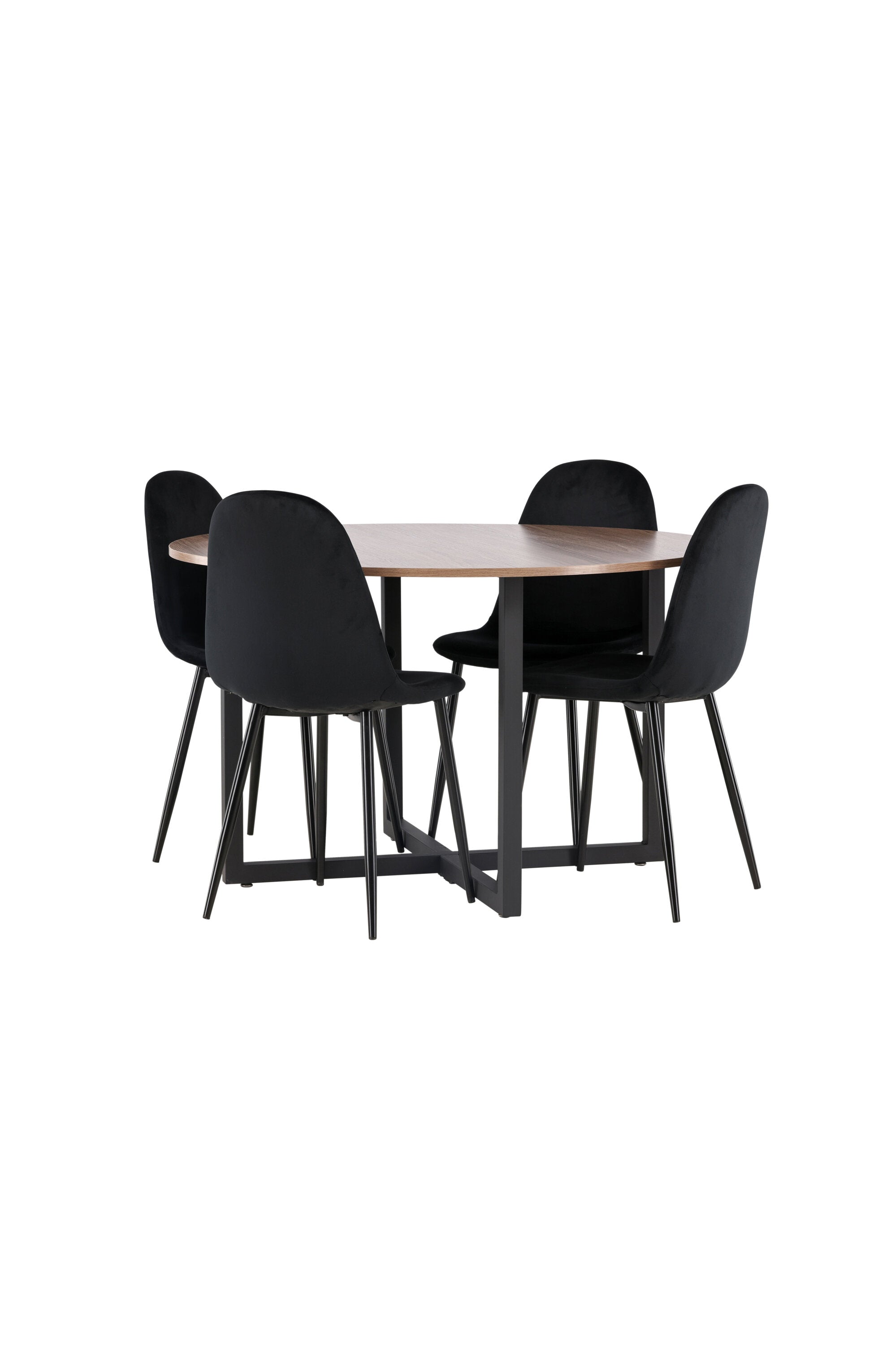 Durango Esszimmerset + Polar ⌀120cm/4St. in Schwarz Velvet präsentiert im Onlineshop von KAQTU Design AG. Esszimmerset ist von Venture Home