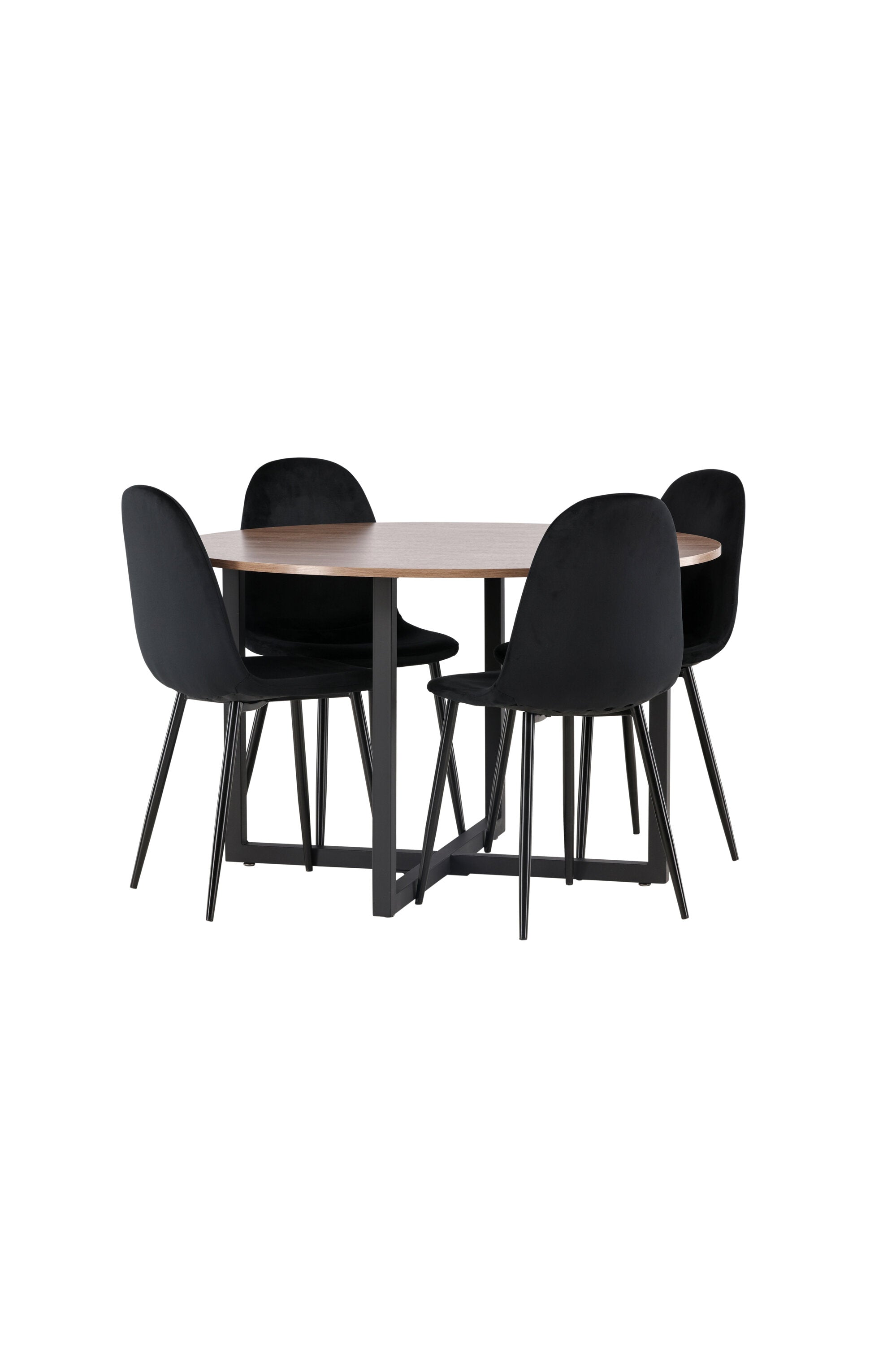 Durango Esszimmerset + Polar ⌀120cm/4St. in Schwarz Velvet präsentiert im Onlineshop von KAQTU Design AG. Esszimmerset ist von Venture Home