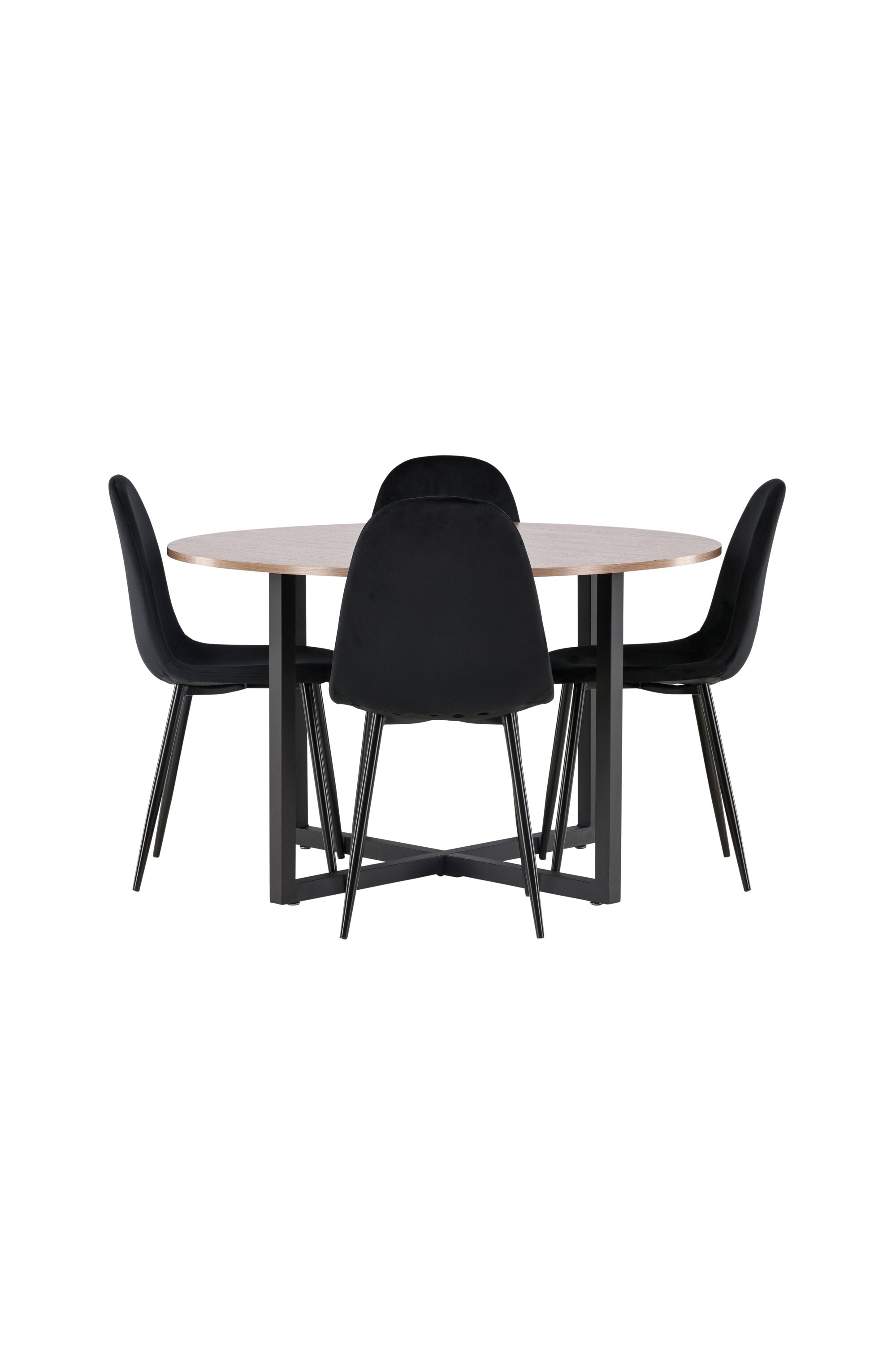 Durango Esszimmerset + Polar ⌀120cm/4St. in Schwarz Velvet präsentiert im Onlineshop von KAQTU Design AG. Esszimmerset ist von Venture Home