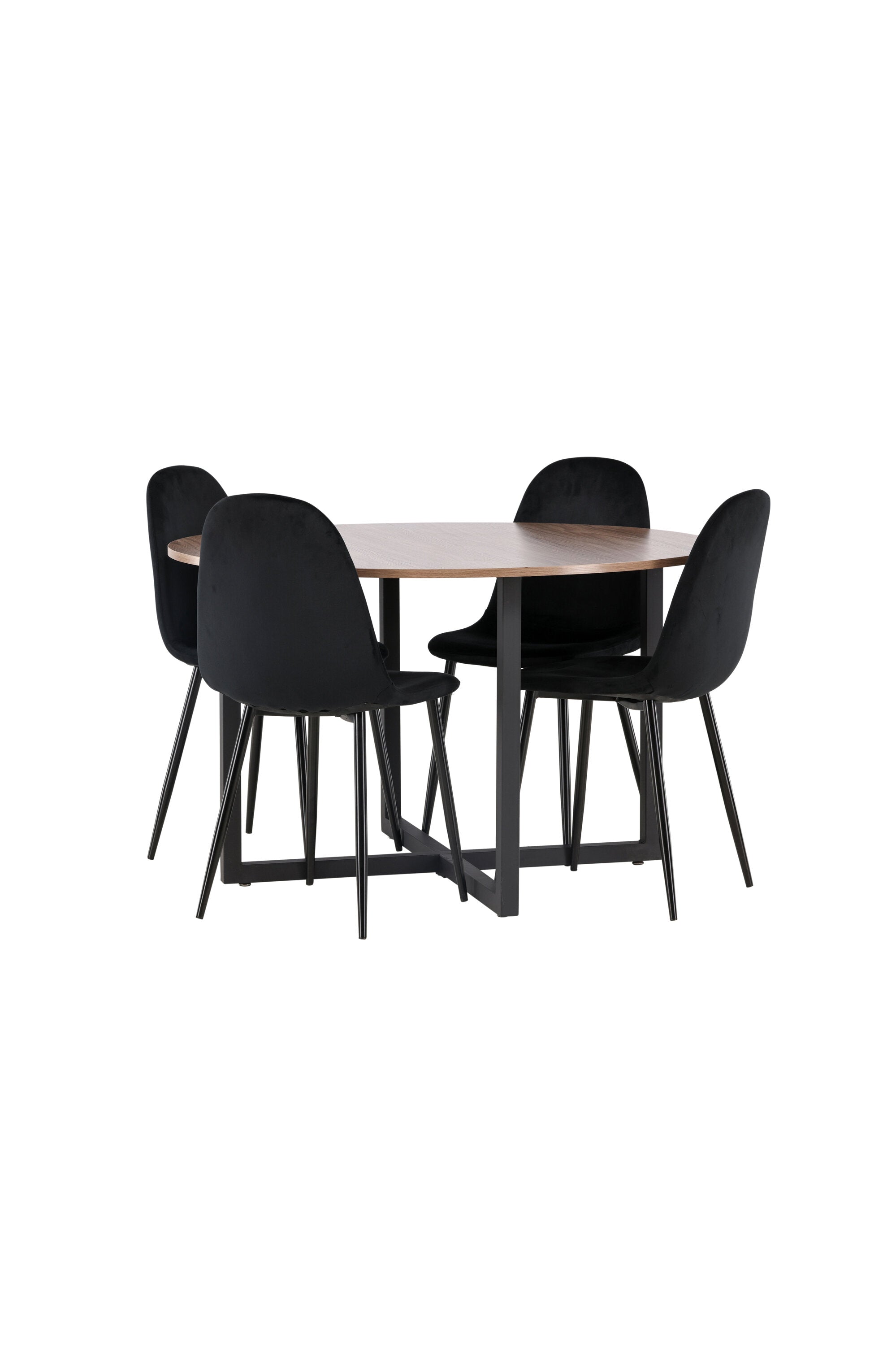 Durango Esszimmerset + Polar ⌀120cm/4St. in Schwarz Velvet präsentiert im Onlineshop von KAQTU Design AG. Esszimmerset ist von Venture Home