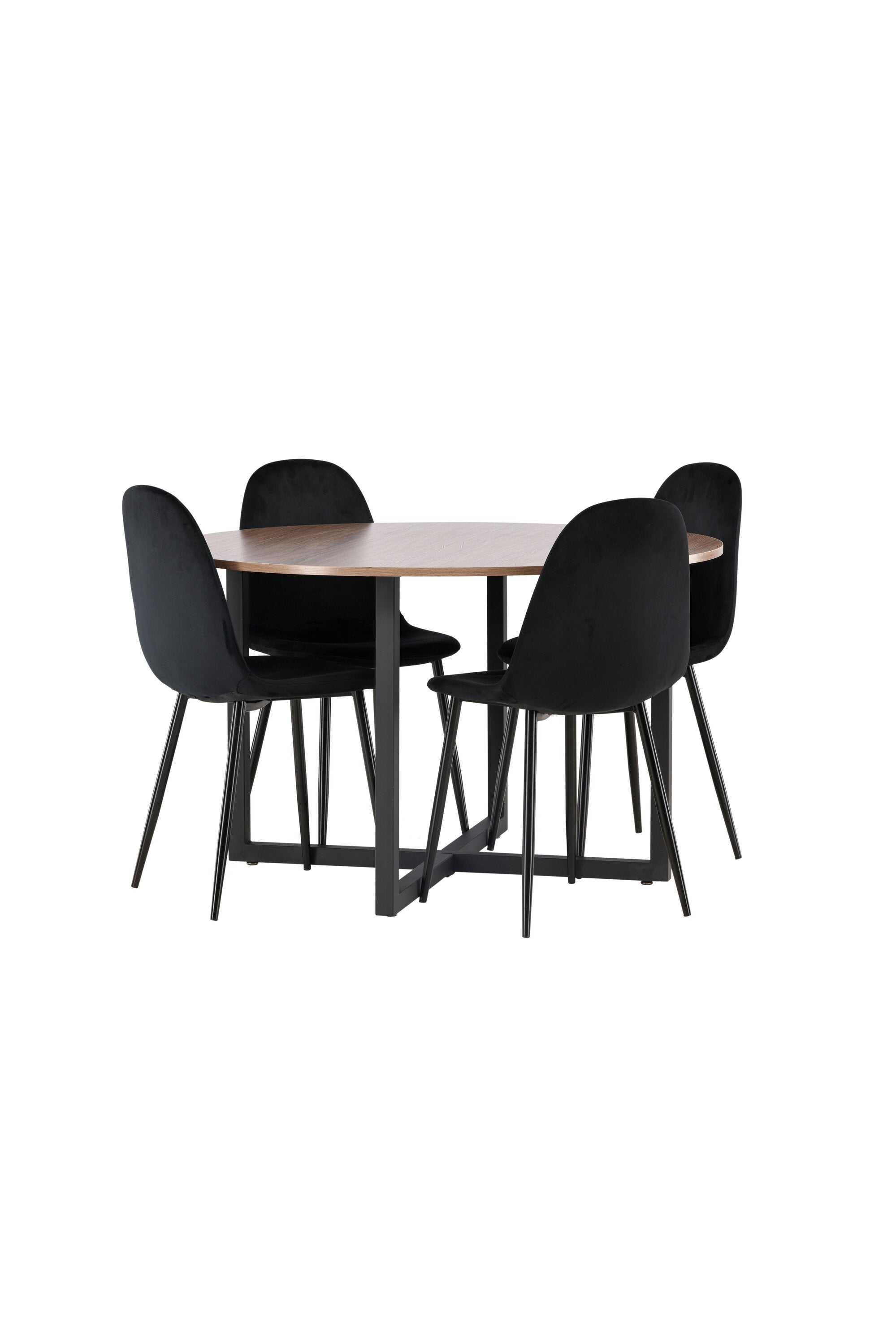 Durango Esszimmerset + Polar ⌀120cm/4St. in Schwarz Velvet präsentiert im Onlineshop von KAQTU Design AG. Esszimmerset ist von Venture Home