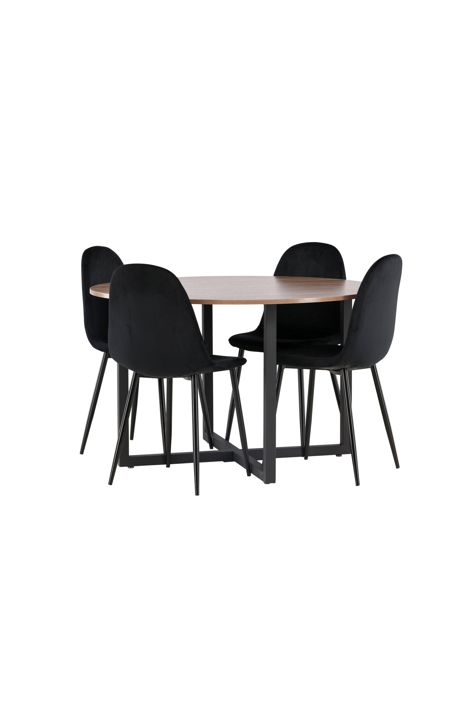 Durango Esszimmerset + Polar ⌀120cm/4St. in Schwarz Velvet präsentiert im Onlineshop von KAQTU Design AG. Esszimmerset ist von Venture Home