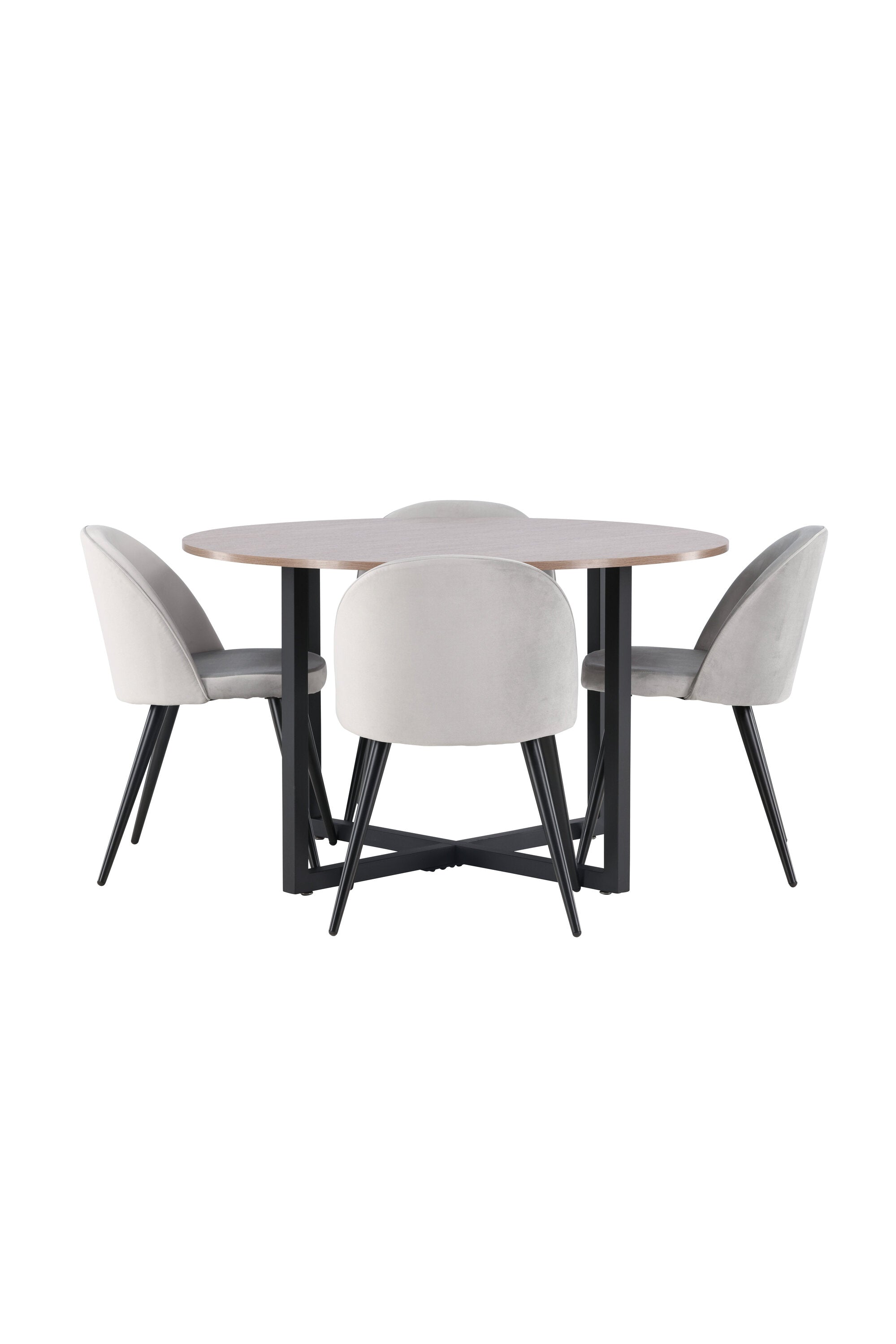 Durango Esszimmerset + Velvet ⌀120cm/4St. in Schwarzgrau präsentiert im Onlineshop von KAQTU Design AG. Esszimmerset ist von Venture Home