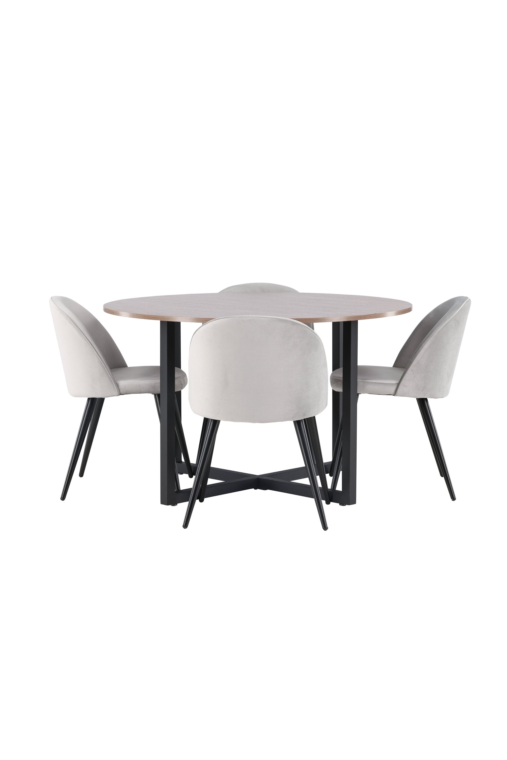 Durango Esszimmerset + Velvet ⌀120cm/4St. in Schwarzgrau präsentiert im Onlineshop von KAQTU Design AG. Esszimmerset ist von Venture Home