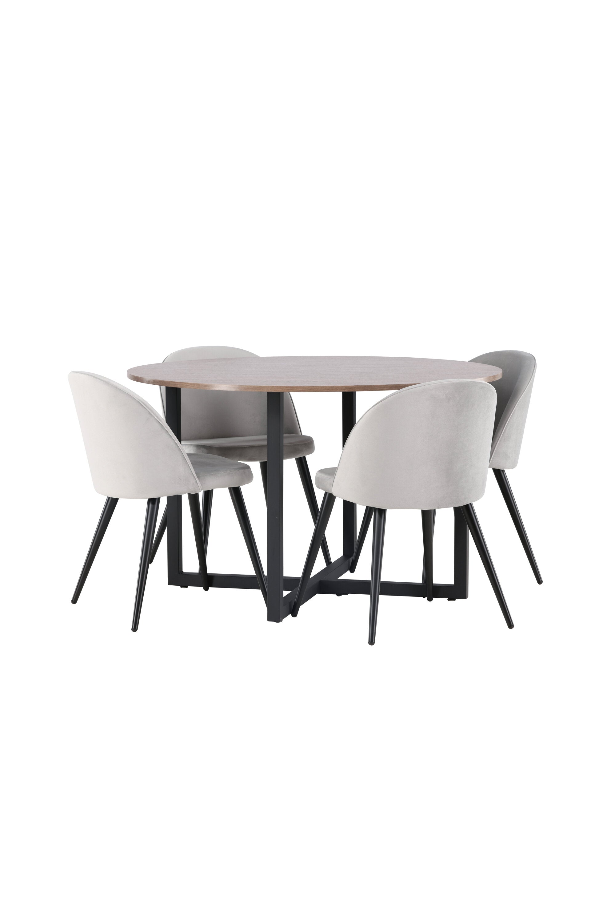 Durango Esszimmerset + Velvet ⌀120cm/4St. in Schwarzgrau präsentiert im Onlineshop von KAQTU Design AG. Esszimmerset ist von Venture Home
