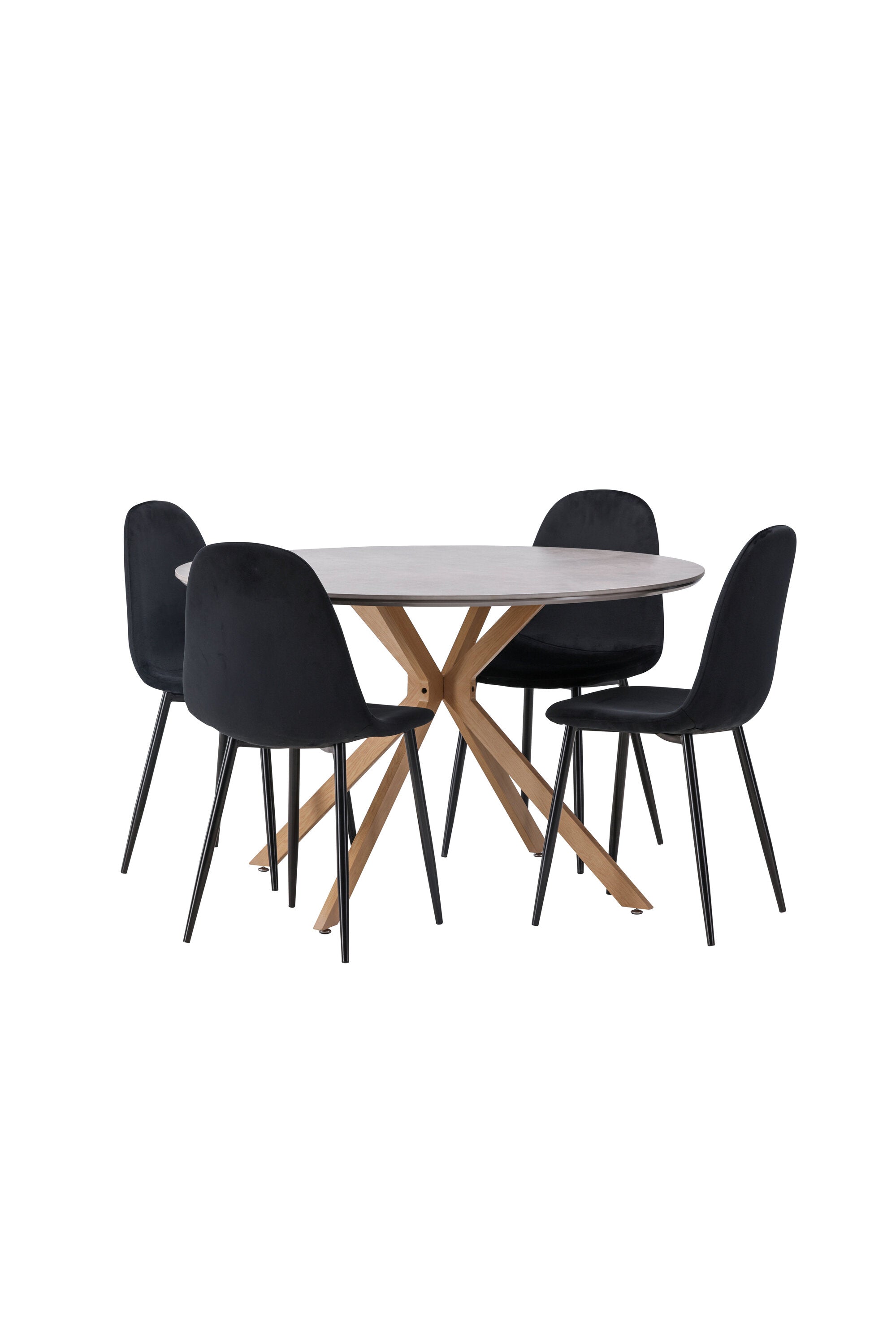 Moderner Piazza Esstisch mit 4 stilvollen Polar Stühlen von Venture Home, ideal für ein elegantes und zeitgemässes Esszimmer.