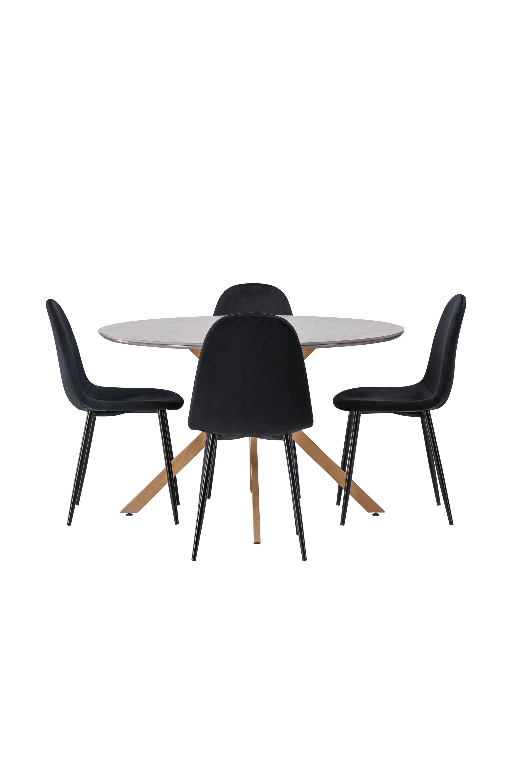 Eleganter Piazza Esstisch mit 4 Polar Stühlen von Venture Home, perfekt für modernes Wohnen und stilvolle Esszimmer.