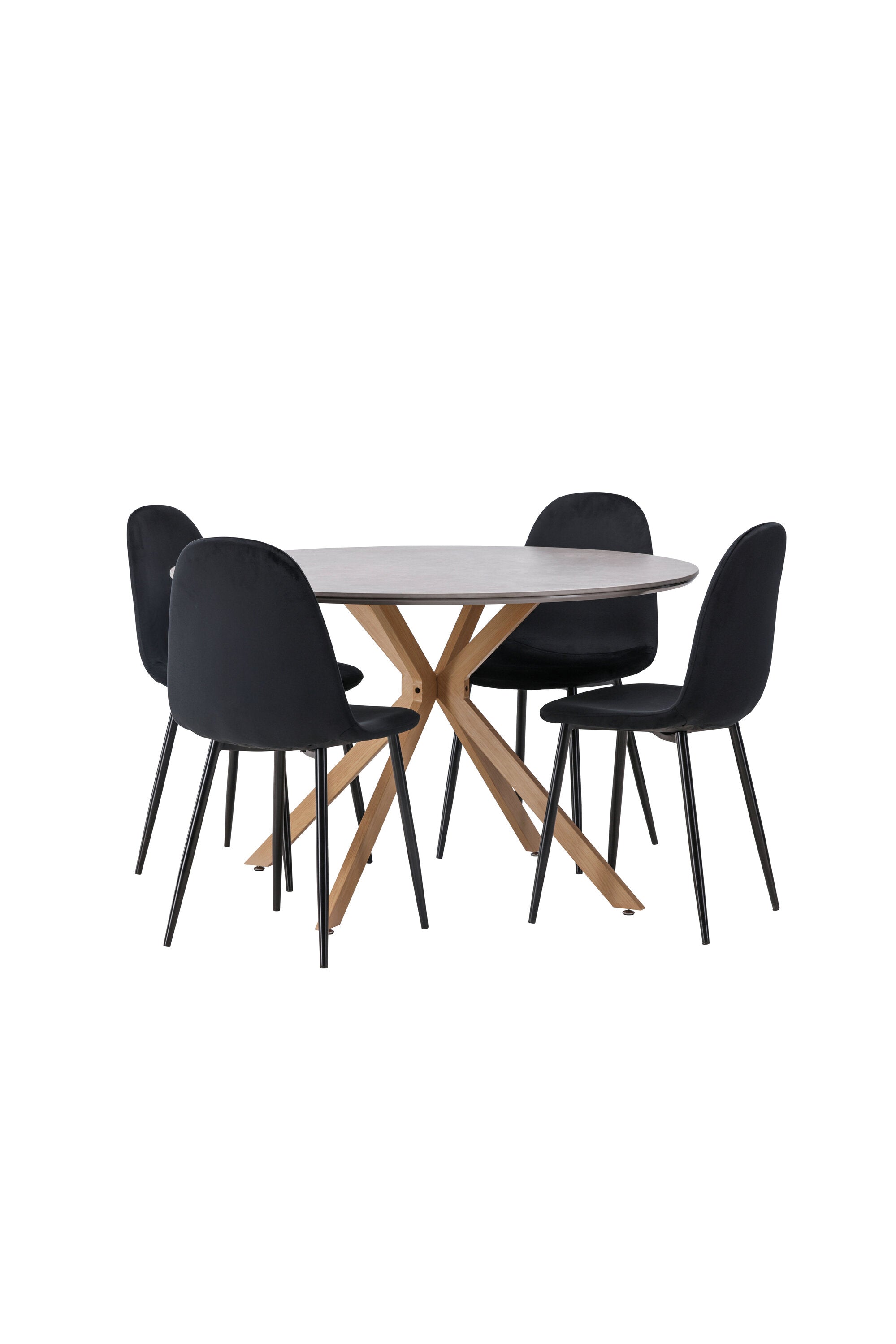 Moderner Piazza Esstisch mit 4 Polar Stühlen von Venture Home, ideal für stilvolle und zeitgemässe Esszimmer.