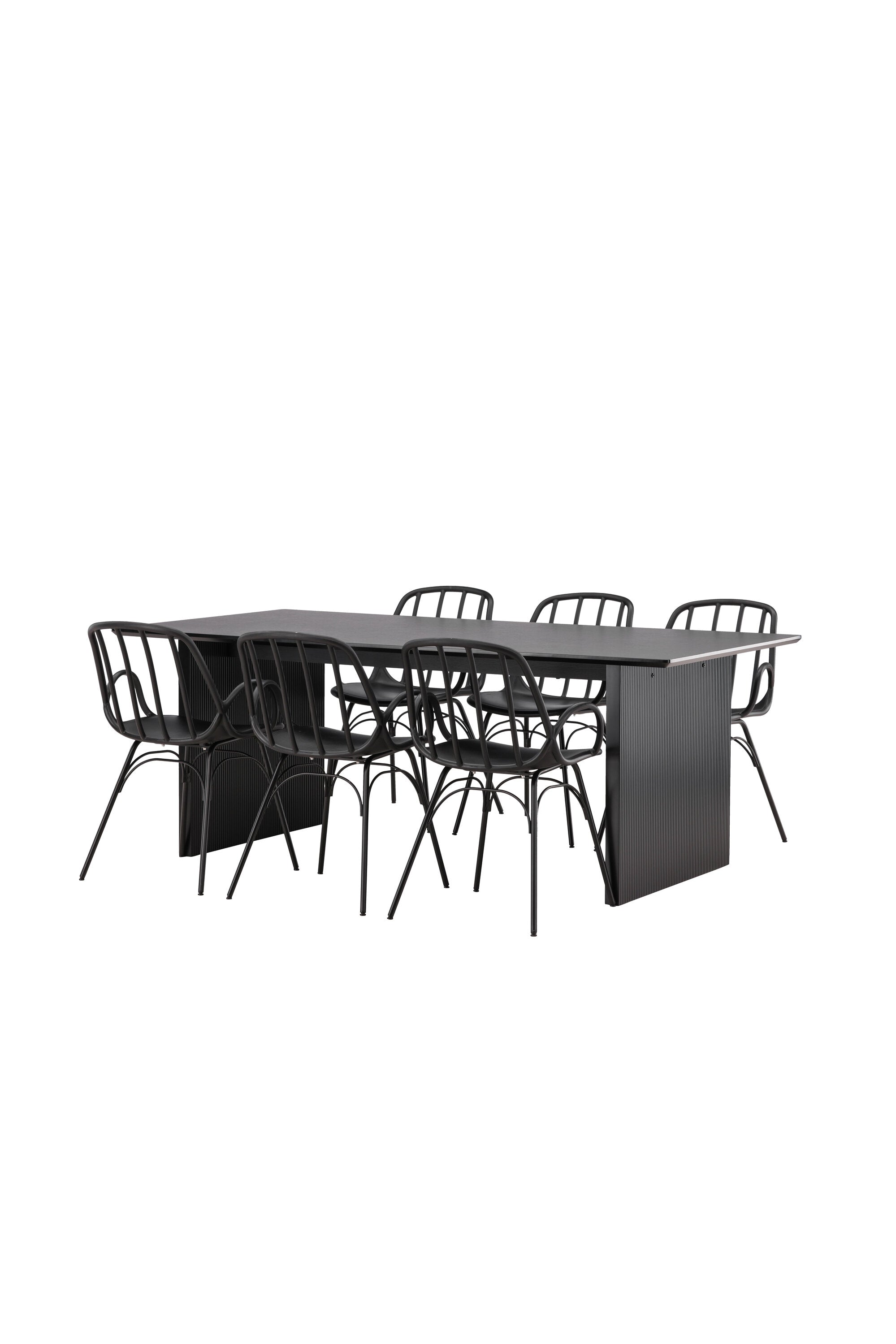 Vail Esszimmerset + Dyrön 200cm/6St. in Schwarz präsentiert im Onlineshop von KAQTU Design AG. Esszimmerset ist von Venture Home