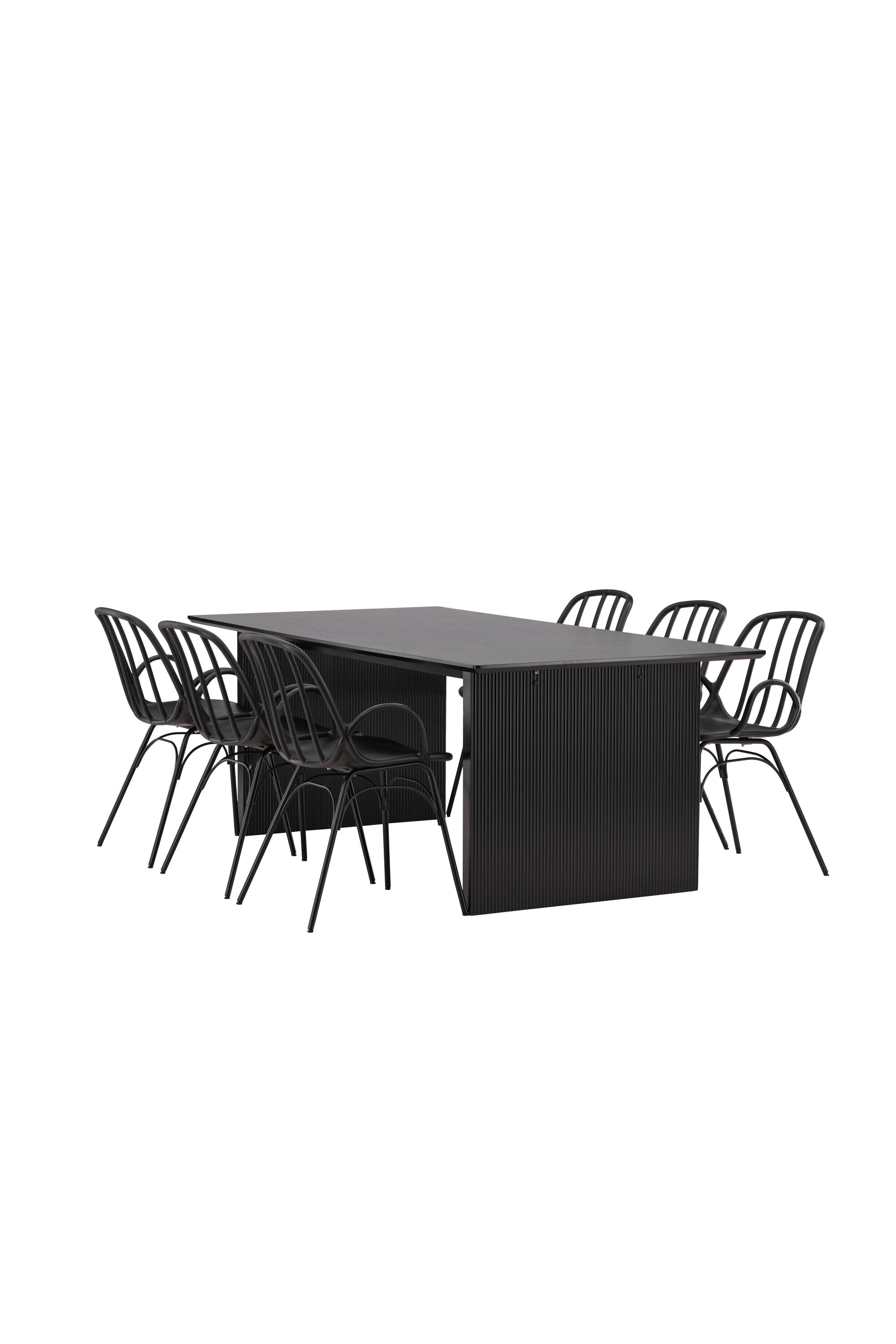 Vail Esszimmerset + Dyrön 200cm/6St. in Schwarz präsentiert im Onlineshop von KAQTU Design AG. Esszimmerset ist von Venture Home