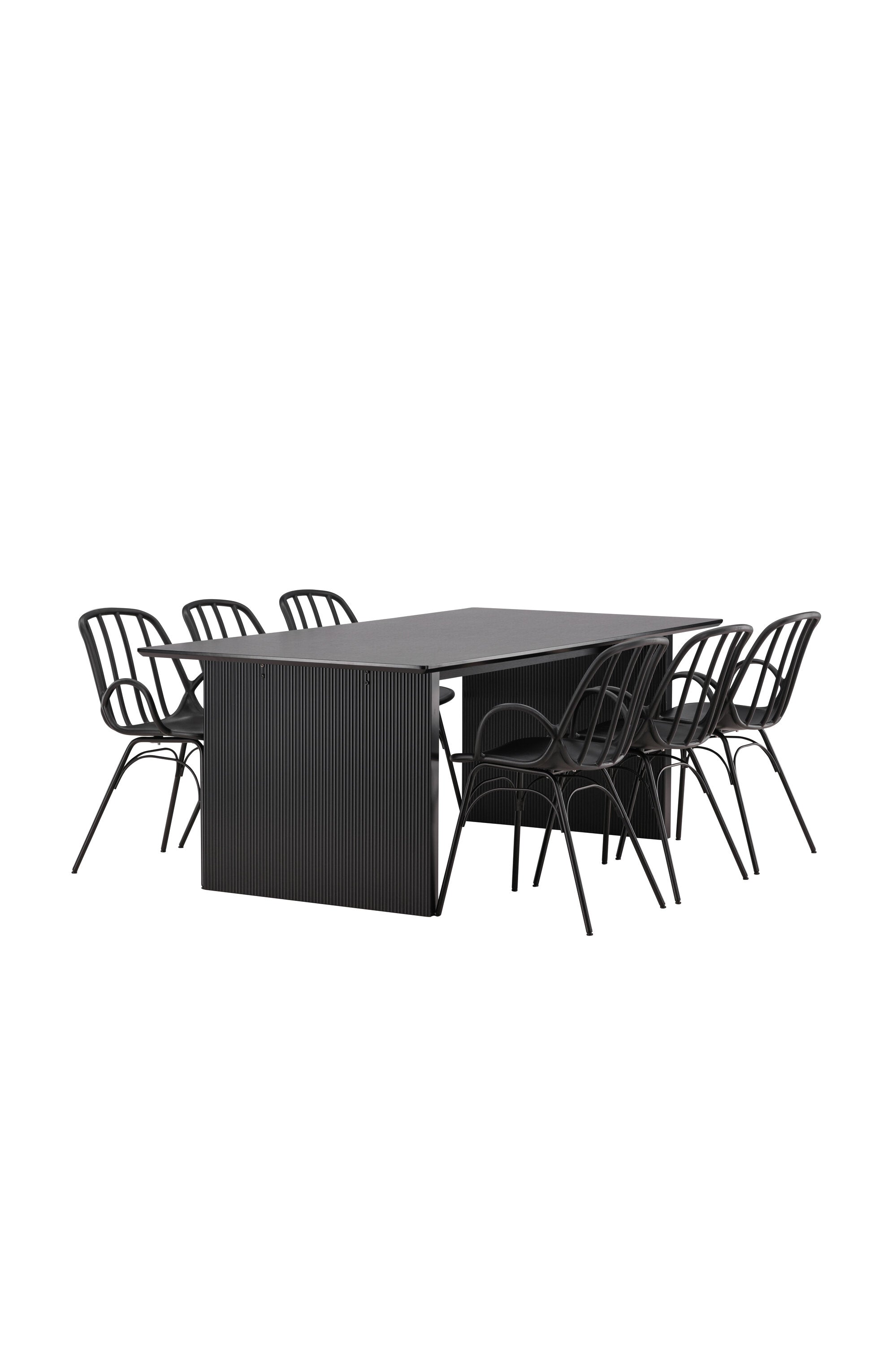Vail Esszimmerset + Dyrön 200cm/6St. in Schwarz präsentiert im Onlineshop von KAQTU Design AG. Esszimmerset ist von Venture Home