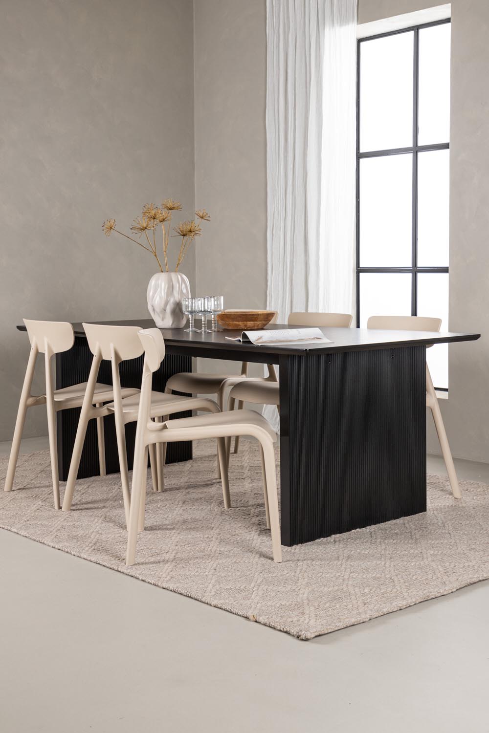 Vail Esszimmerset + Ursholmen 200cm/6St. in Beige präsentiert im Onlineshop von KAQTU Design AG. Esszimmerset ist von Venture Home
