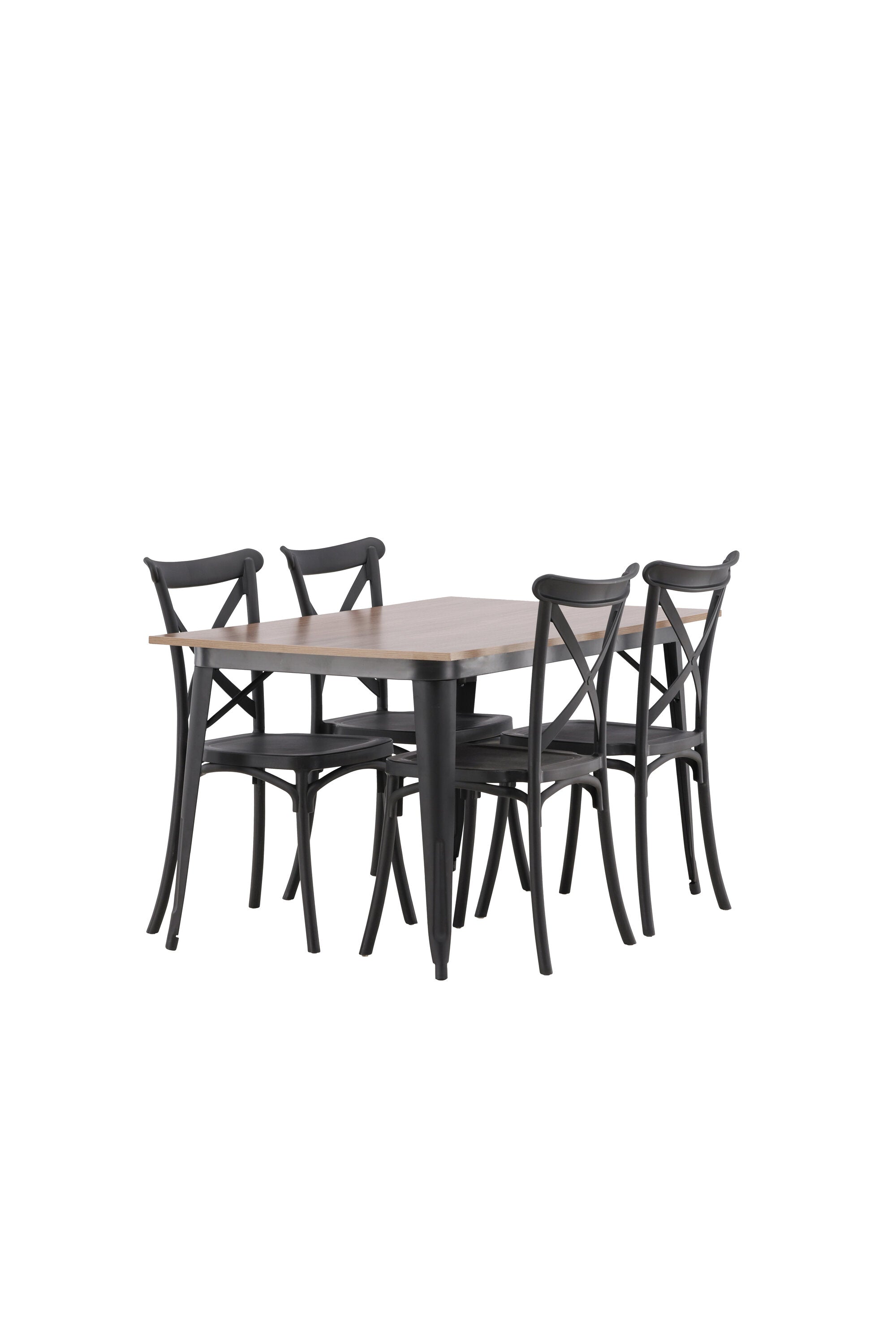 Tempe Esszimmerset + Crosett 140cm/4St. in Schwarz präsentiert im Onlineshop von KAQTU Design AG. Esszimmerset ist von Venture Home
