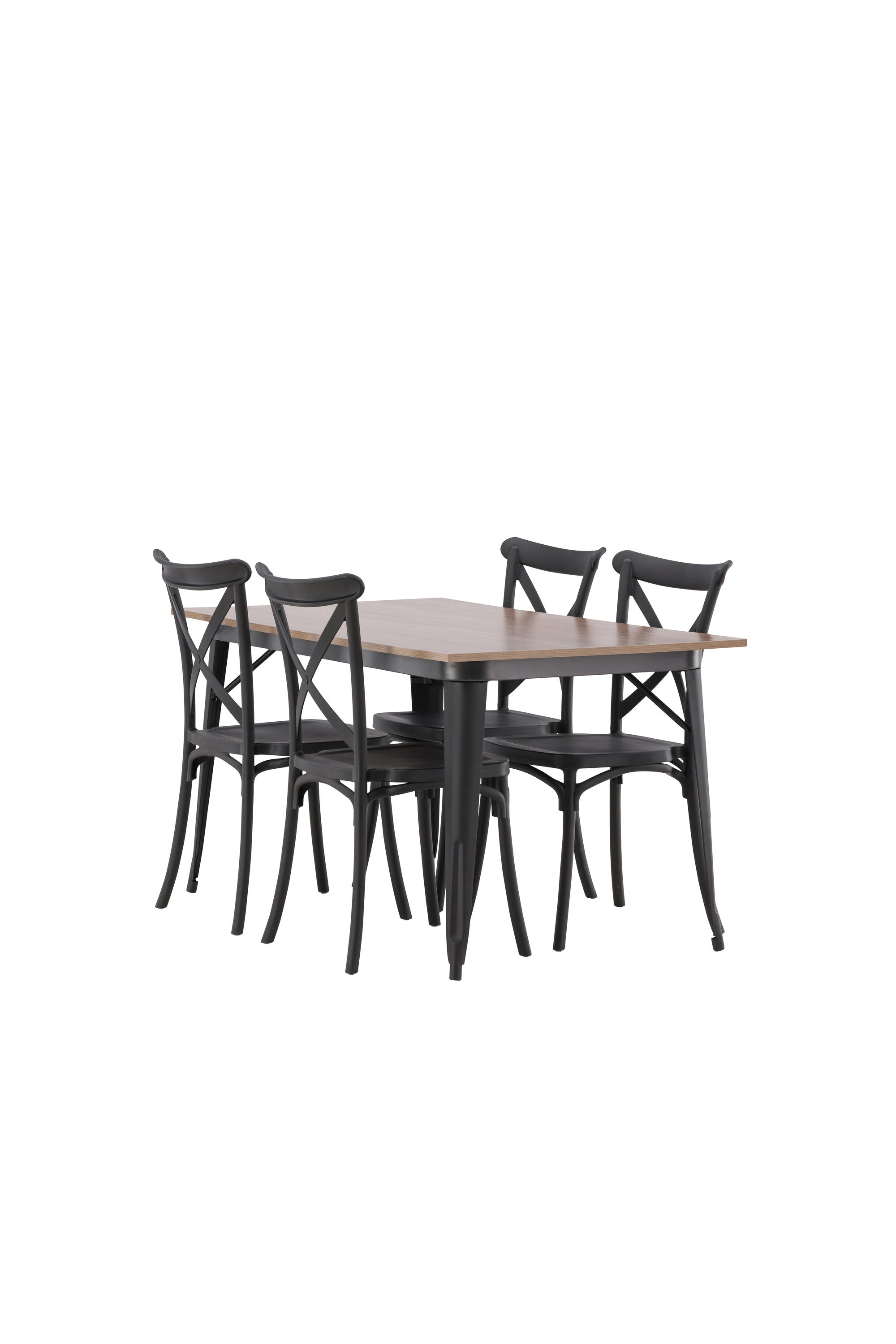 Tempe Esszimmerset + Crosett 140cm/4St. in Schwarz präsentiert im Onlineshop von KAQTU Design AG. Esszimmerset ist von Venture Home