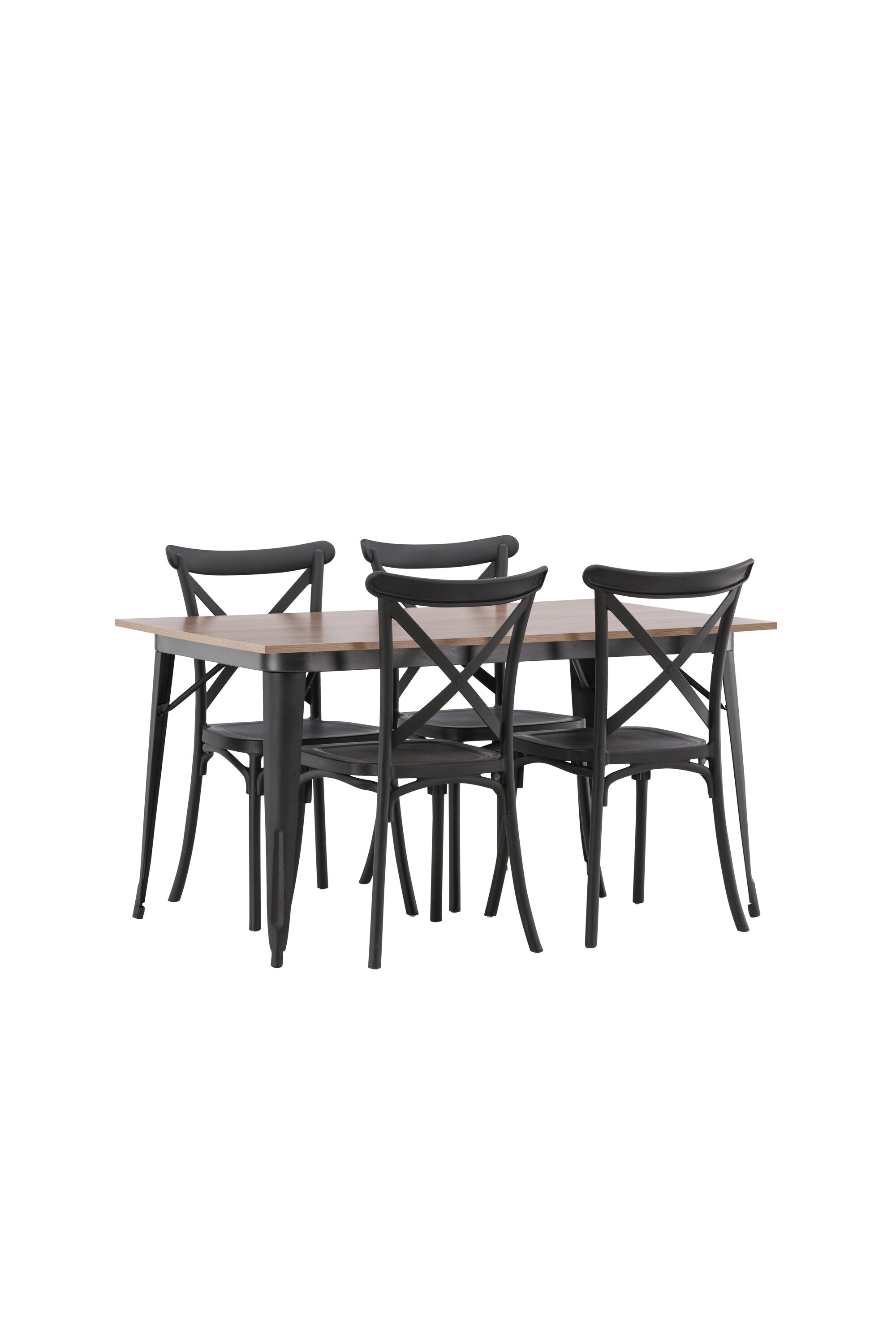 Tempe Esszimmerset + Crosett 140cm/4St. in Schwarz präsentiert im Onlineshop von KAQTU Design AG. Esszimmerset ist von Venture Home