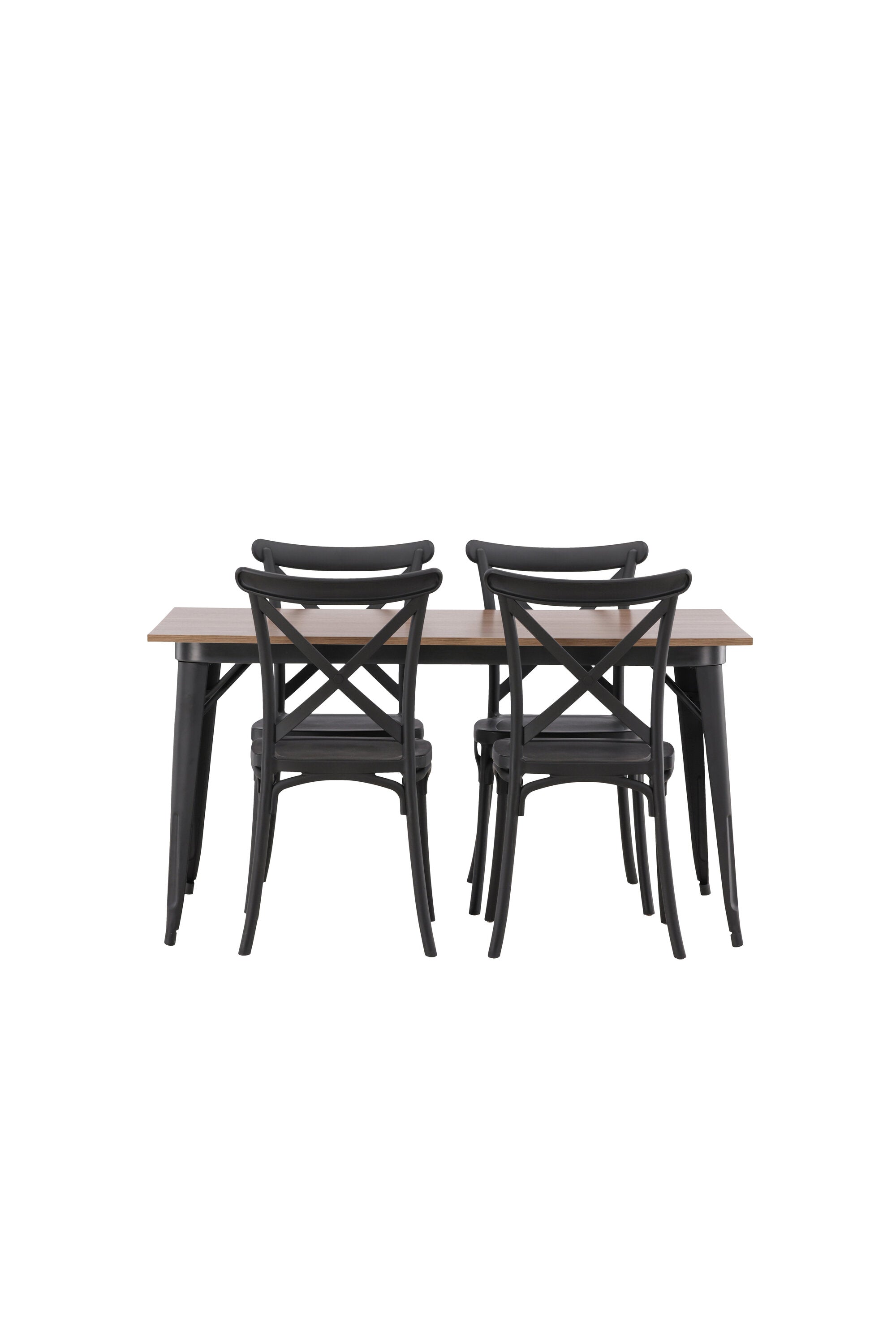 Tempe Esszimmerset + Crosett 140cm/4St. in Schwarz präsentiert im Onlineshop von KAQTU Design AG. Esszimmerset ist von Venture Home