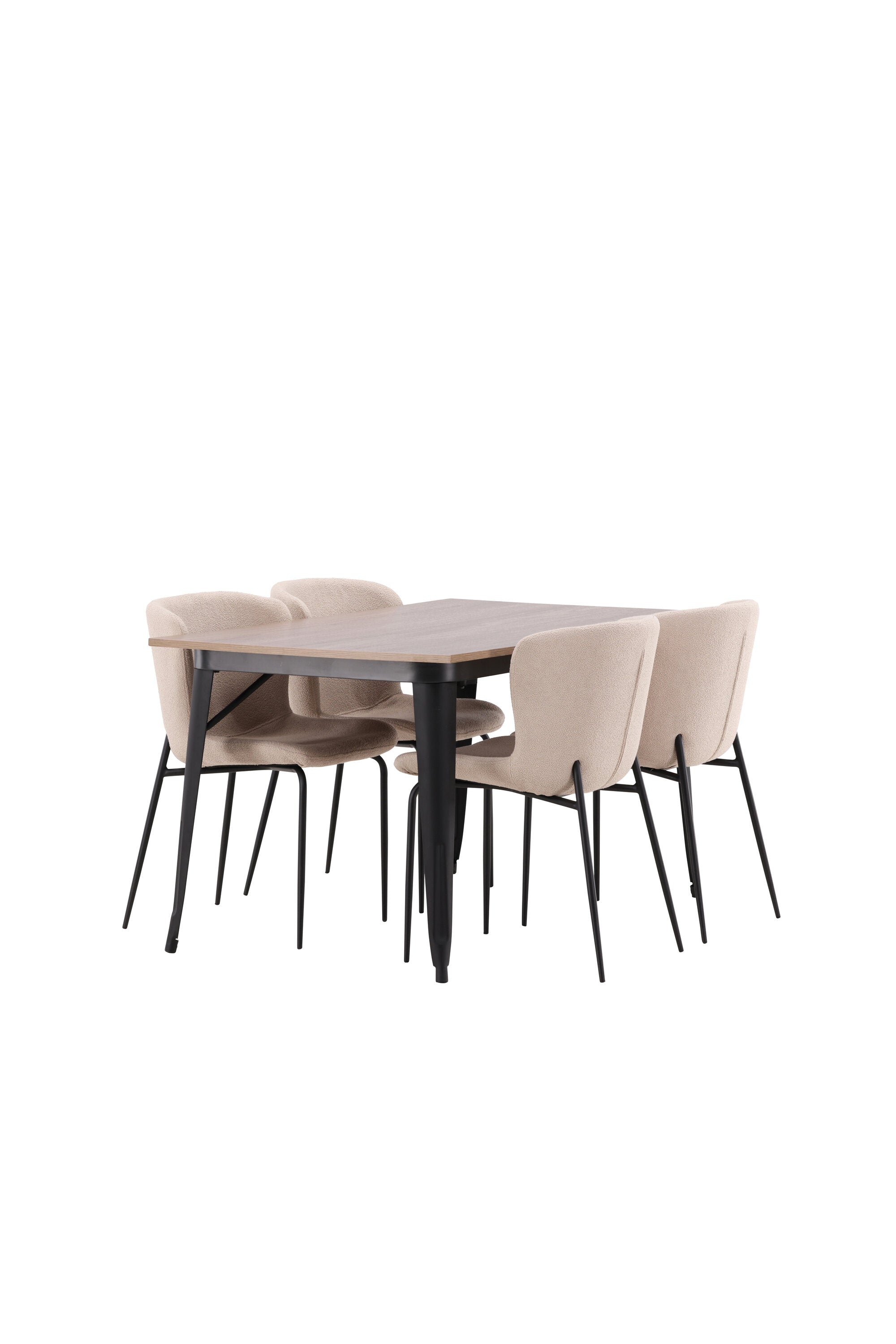 Tempe Esszimmerset + Modesto 140cm/4St. in Beige, Schwarz präsentiert im Onlineshop von KAQTU Design AG. Esszimmerset ist von Venture Home