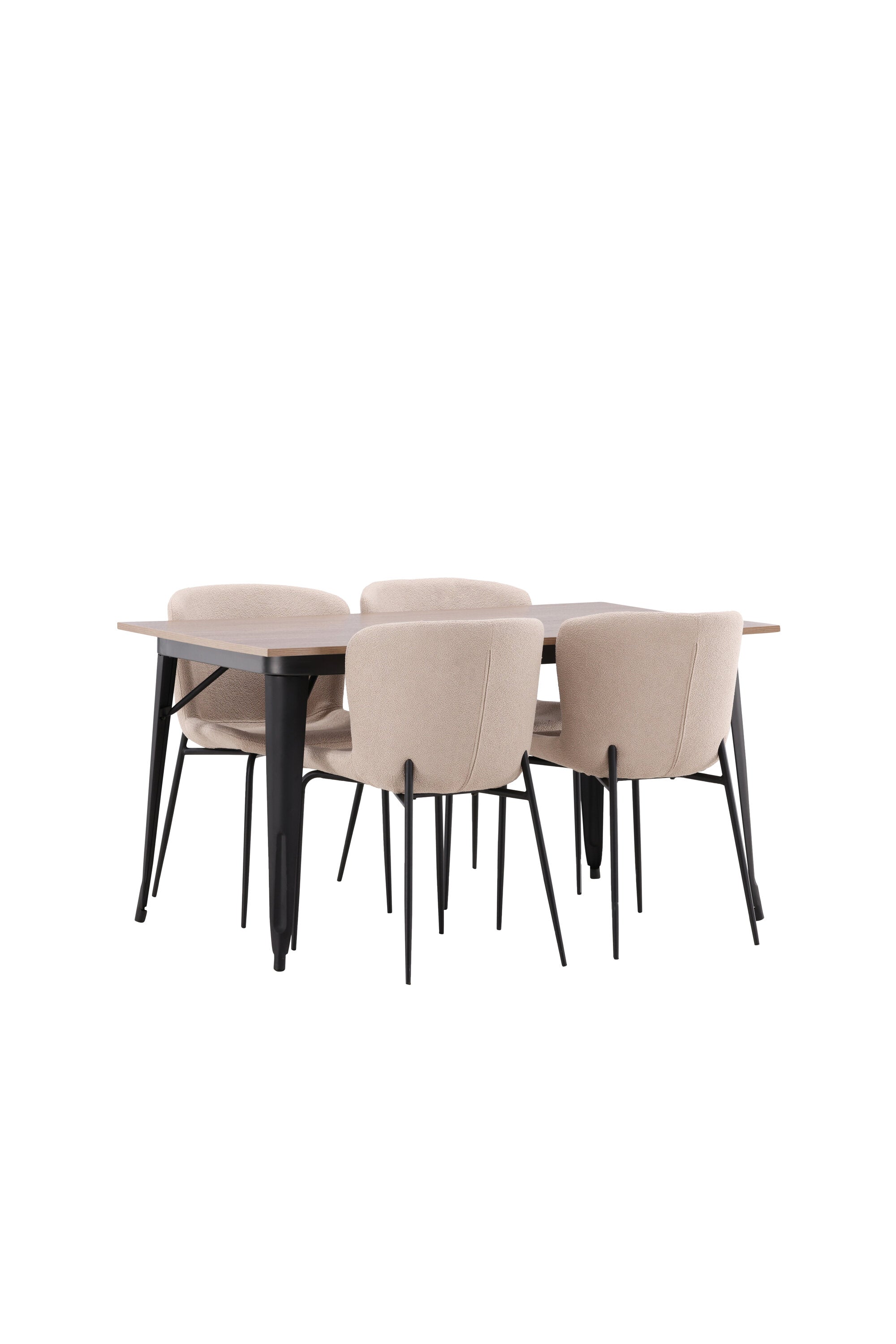 Tempe Esszimmerset + Modesto 140cm/4St. in Beige, Schwarz präsentiert im Onlineshop von KAQTU Design AG. Esszimmerset ist von Venture Home