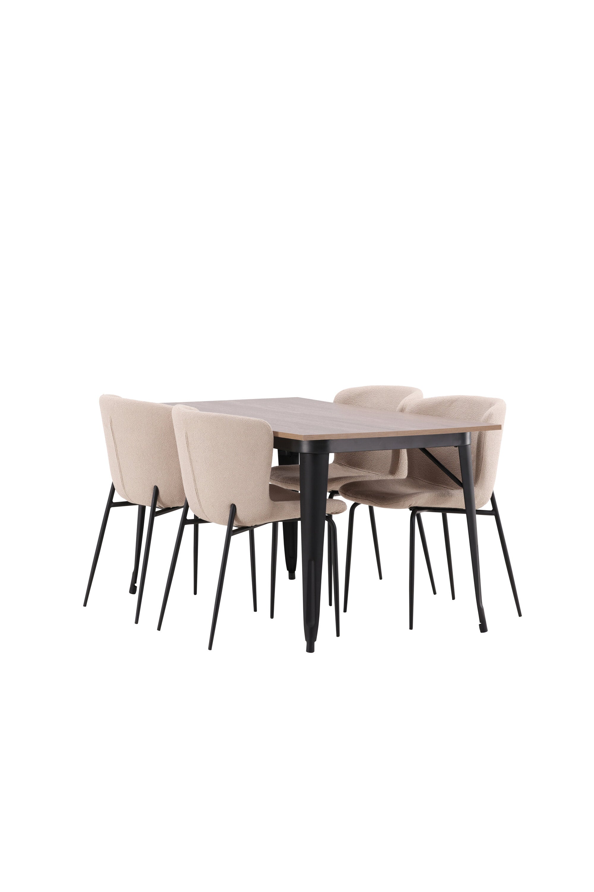Tempe Esszimmerset + Modesto 140cm/4St. in Beige, Schwarz präsentiert im Onlineshop von KAQTU Design AG. Esszimmerset ist von Venture Home