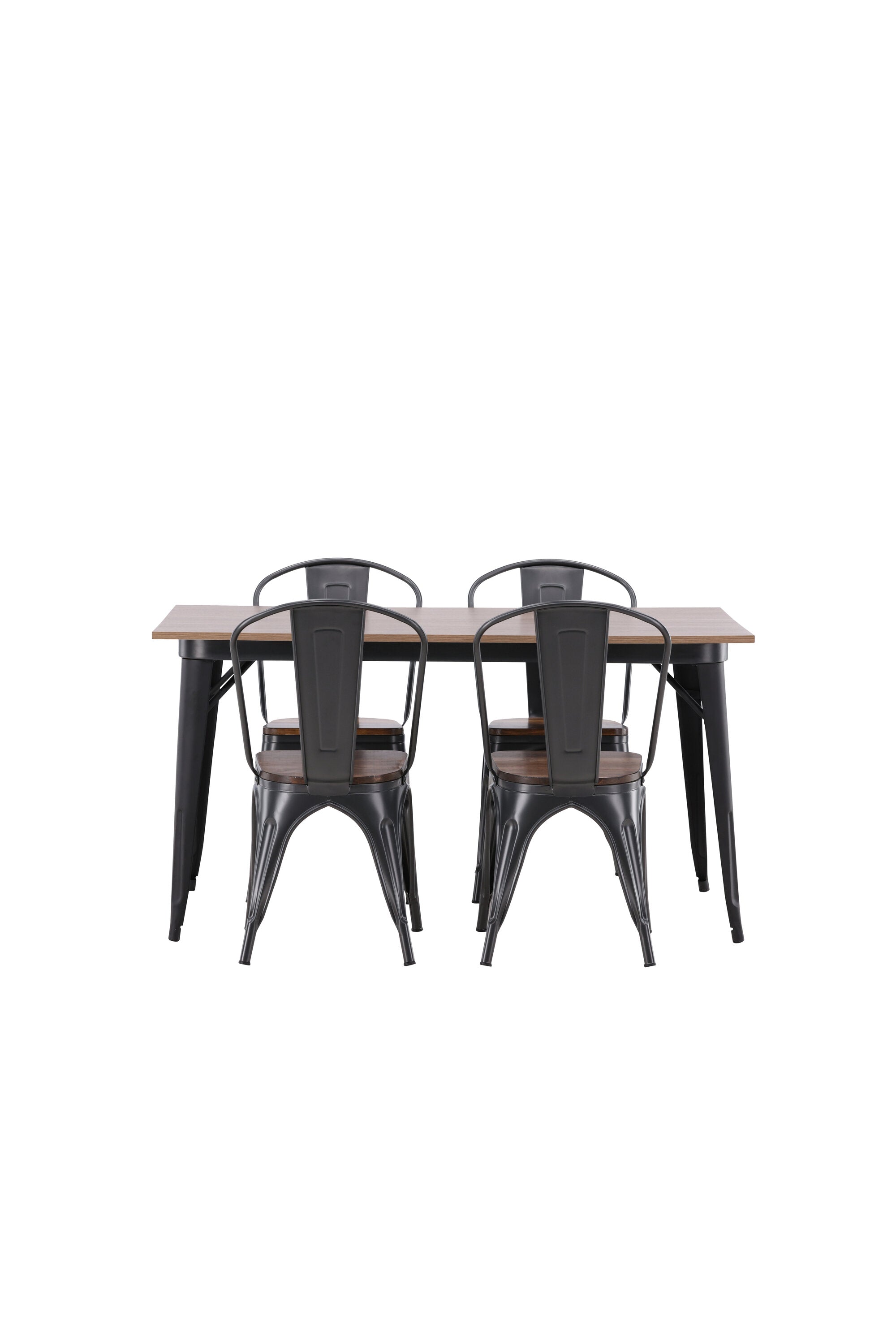 Tempe Esszimmerset + Tempe 140cm/4St. in Dunkelgrau, Walnuss präsentiert im Onlineshop von KAQTU Design AG. Esszimmerset ist von Venture Home