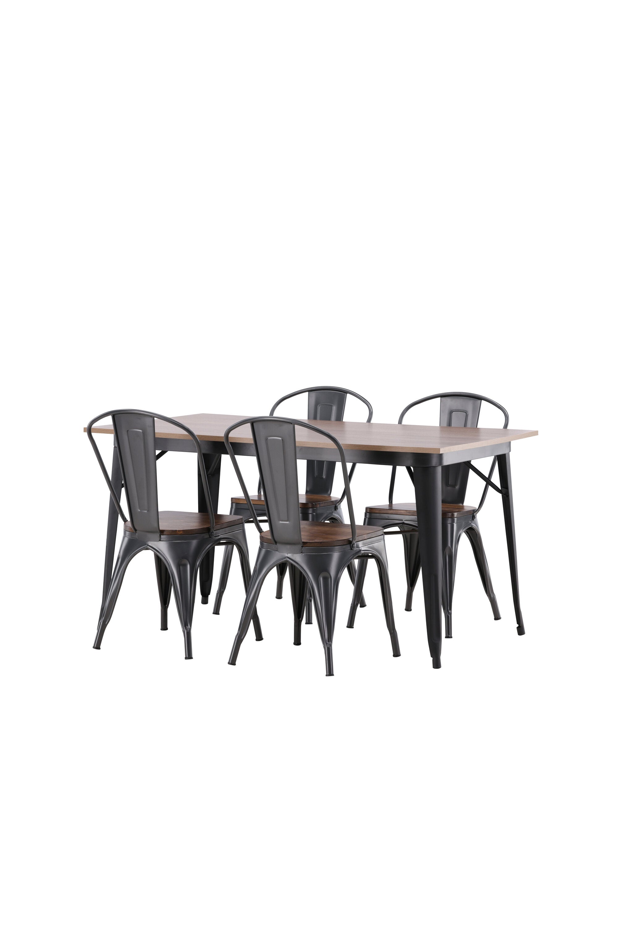 Tempe Esszimmerset + Tempe 140cm/4St. in Dunkelgrau, Walnuss präsentiert im Onlineshop von KAQTU Design AG. Esszimmerset ist von Venture Home