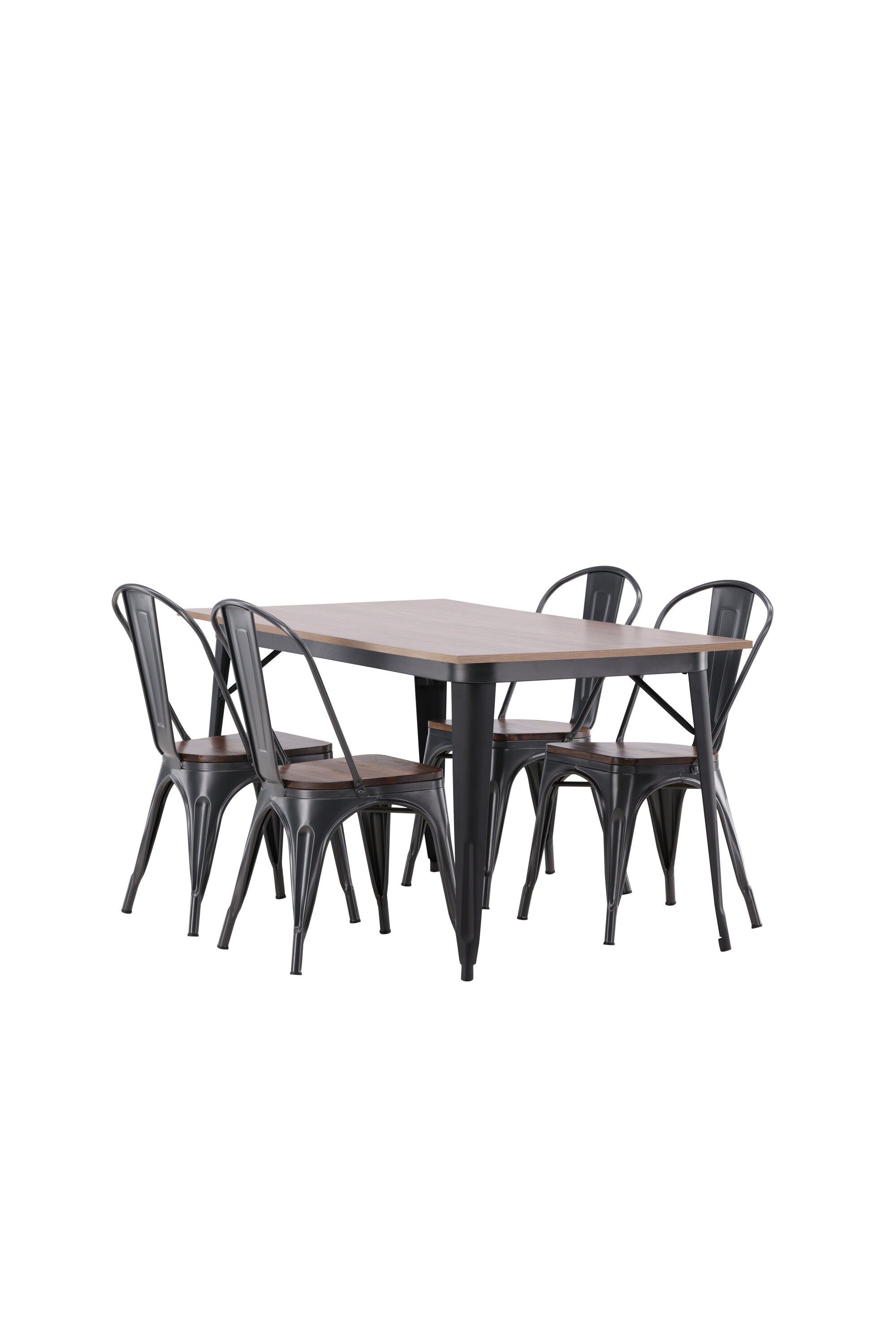 Tempe Esszimmerset + Tempe 140cm/4St. in Dunkelgrau, Walnuss präsentiert im Onlineshop von KAQTU Design AG. Esszimmerset ist von Venture Home