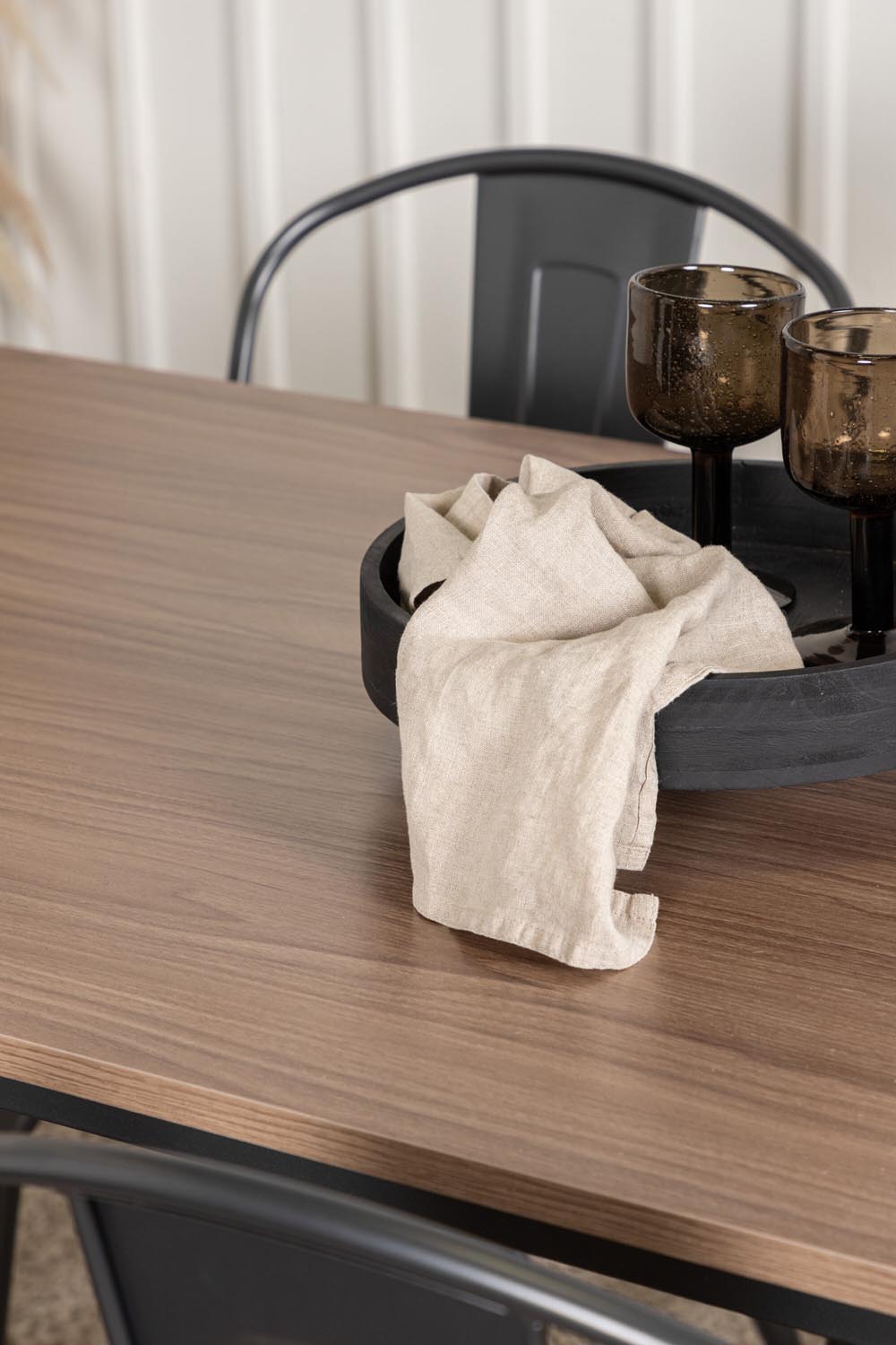 Tempe Esszimmerset + Tempe 140cm/4St. in Dunkelgrau, Walnuss präsentiert im Onlineshop von KAQTU Design AG. Esszimmerset ist von Venture Home