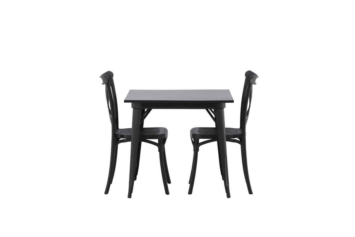 Tempe Esszimmerset + Crosett 80cm/2St. in Schwarz präsentiert im Onlineshop von KAQTU Design AG. Esszimmerset ist von Venture Home