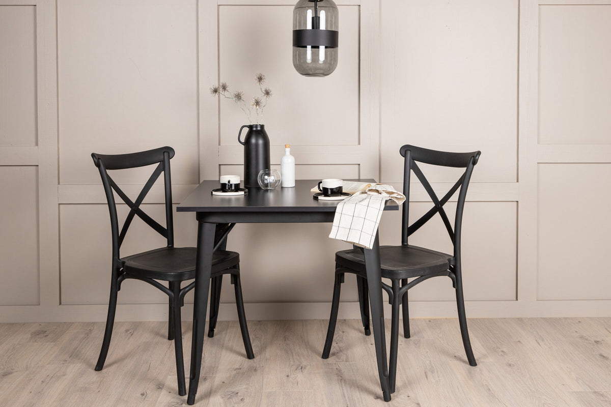 Tempe Esszimmerset + Crosett 80cm/2St. in Schwarz präsentiert im Onlineshop von KAQTU Design AG. Esszimmerset ist von Venture Home
