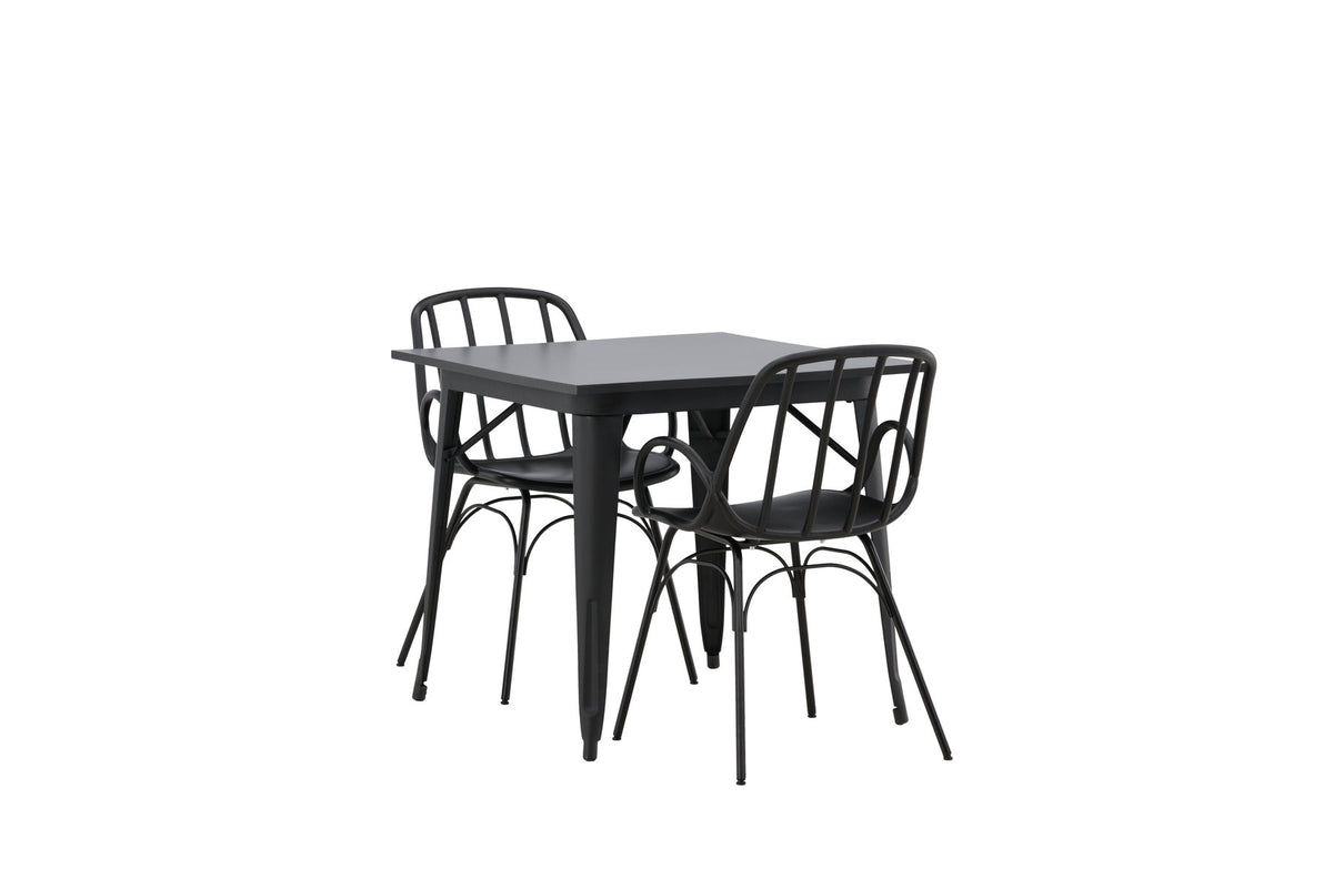 Tempe Esszimmerset + Dyrön 80cm/2St. in Schwarz präsentiert im Onlineshop von KAQTU Design AG. Esszimmerset ist von Venture Home