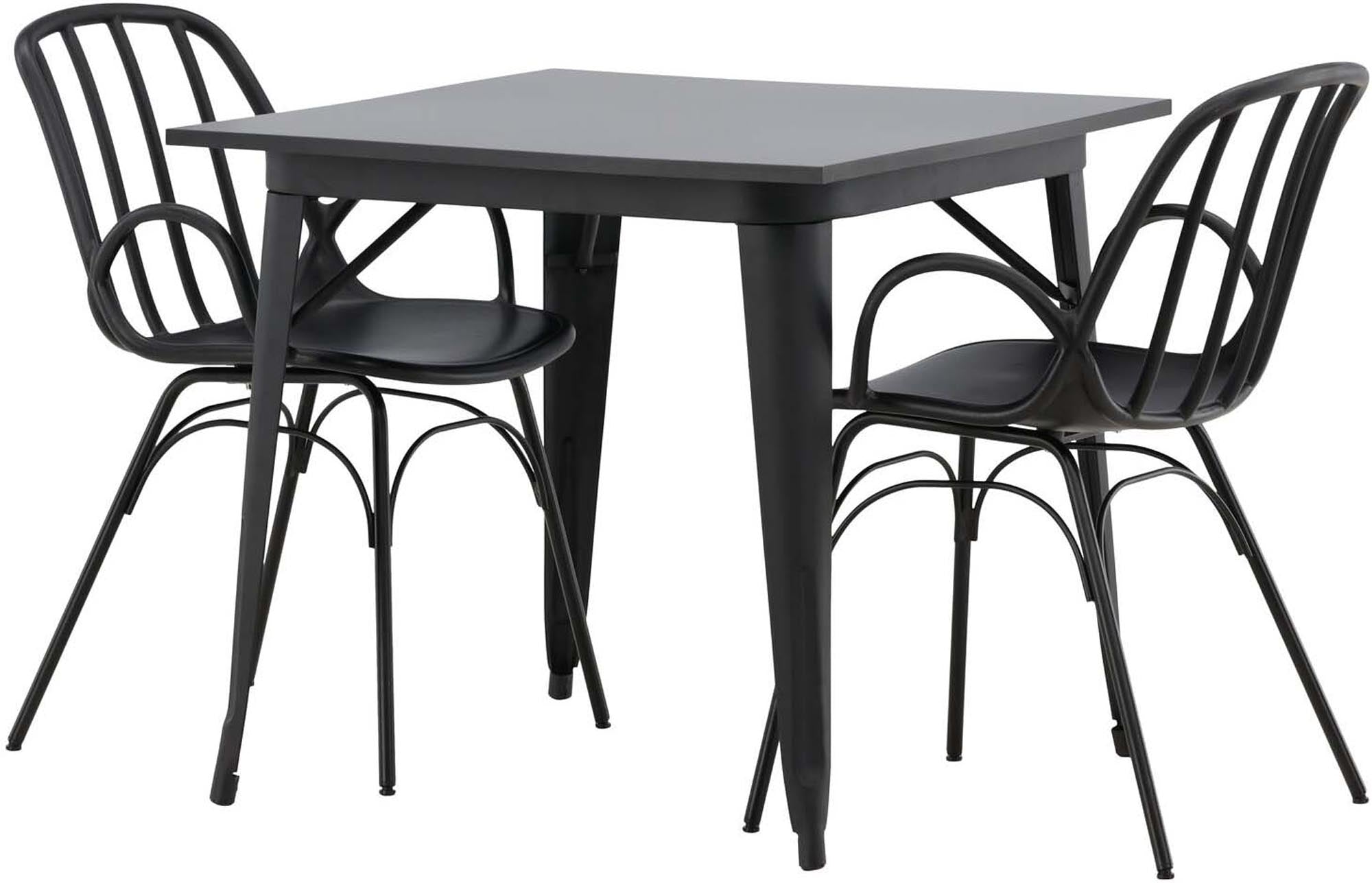 Tempe Esszimmerset + Dyrön 80cm/2St. in Schwarz präsentiert im Onlineshop von KAQTU Design AG. Esszimmerset ist von Venture Home
