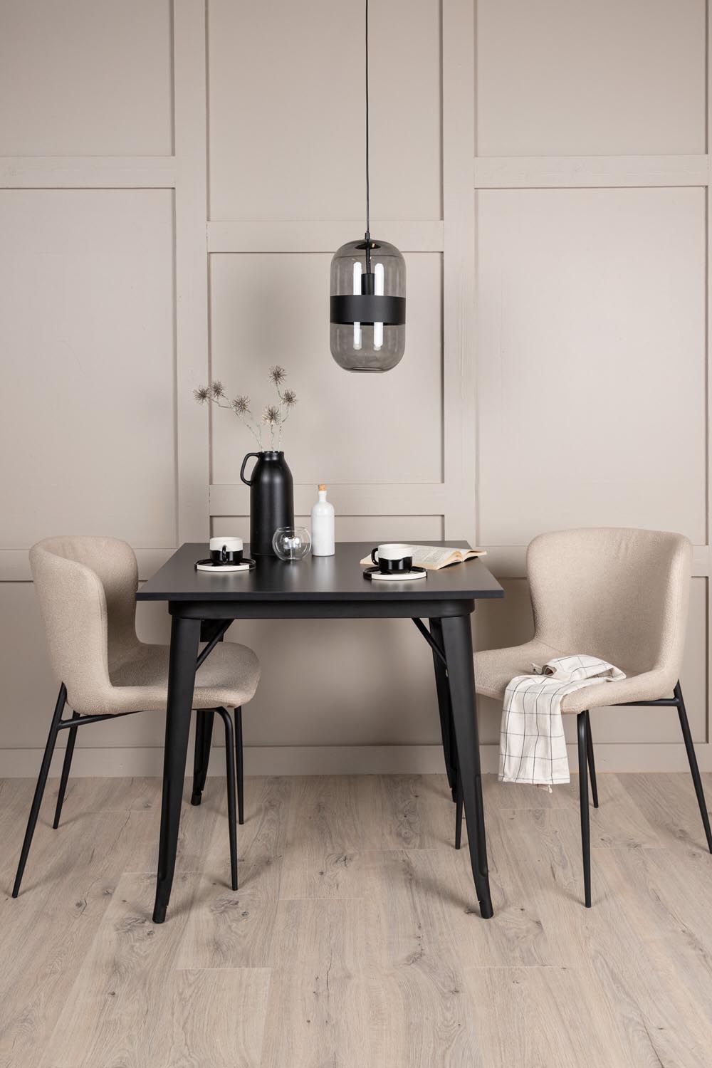 Tempe Esszimmerset + Modesto 80cm/2St. in Beige, Schwarz präsentiert im Onlineshop von KAQTU Design AG. Esszimmerset ist von Venture Home