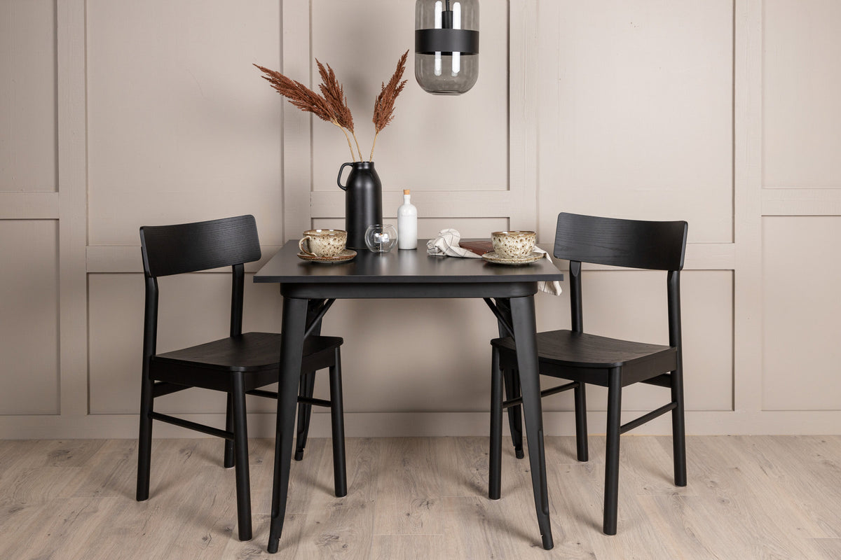 Tempe Esszimmerset + Montros 80cm/2St. in Schwarz präsentiert im Onlineshop von KAQTU Design AG. Esszimmerset ist von Venture Home