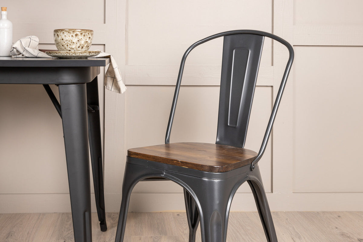 Tempe Esszimmerset + Tempe 80cm/2St. in Dunkelgrau, Walnuss präsentiert im Onlineshop von KAQTU Design AG. Esszimmerset ist von Venture Home