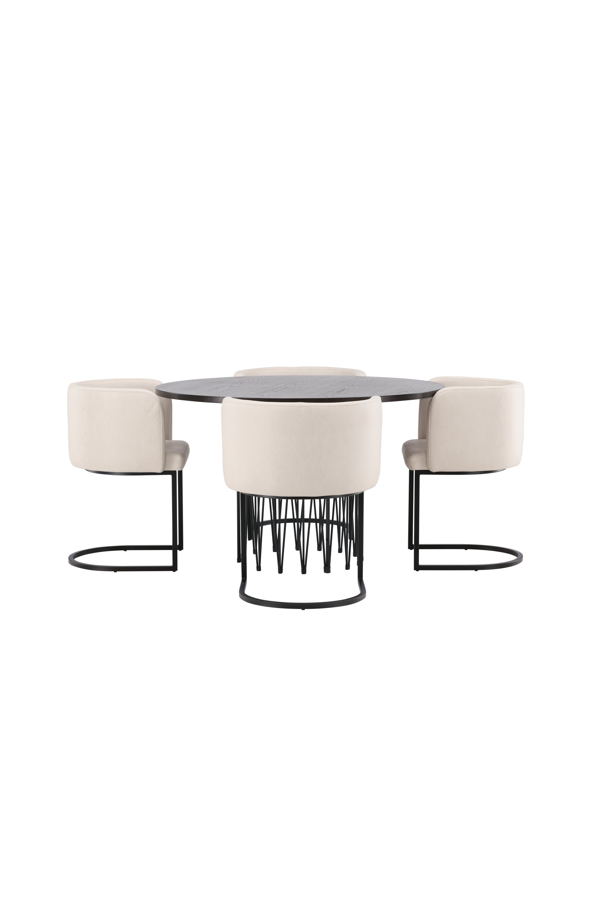 Stone Esszimmerset + Simrishamn ⌀120cm/4St. in Beige, Schwarz präsentiert im Onlineshop von KAQTU Design AG. Esszimmerset ist von Venture Home