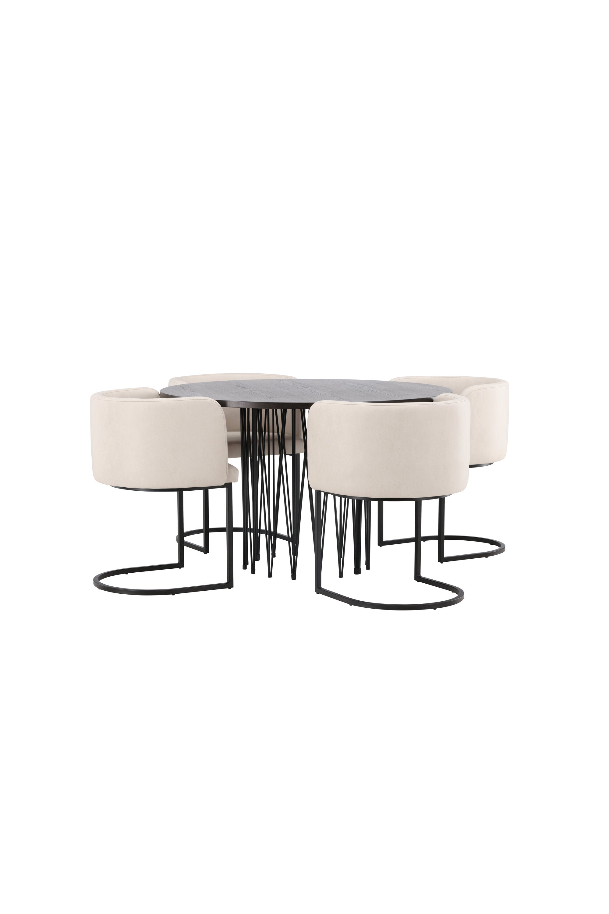 Stone Esszimmerset + Simrishamn ⌀120cm/4St. in Beige, Schwarz präsentiert im Onlineshop von KAQTU Design AG. Esszimmerset ist von Venture Home