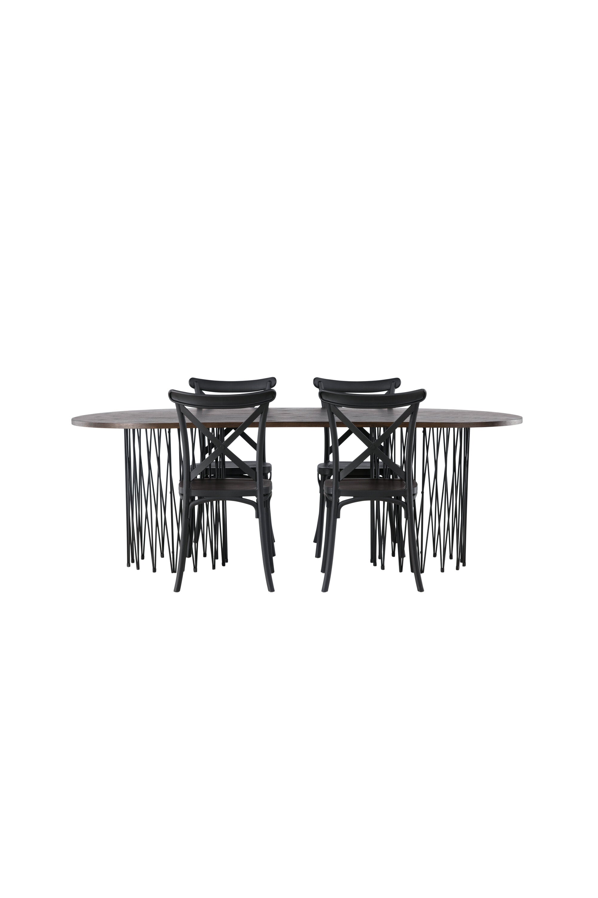 Stone Esszimmerset + Crosett 220cm/4St. in Schwarz präsentiert im Onlineshop von KAQTU Design AG. Esszimmerset ist von Venture Home